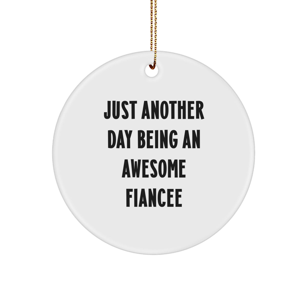 Christmas Gift for Her Fiancee Circle Ornament Present - Image 1