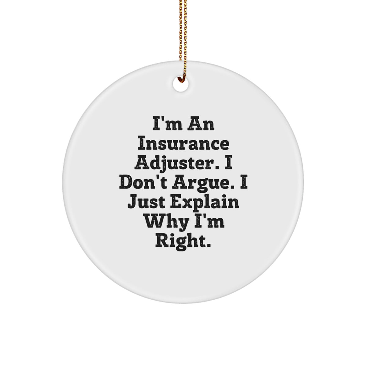 Novelty Christmas Ornament Gift for Coworkers - Insurance Adjuster - Image 1