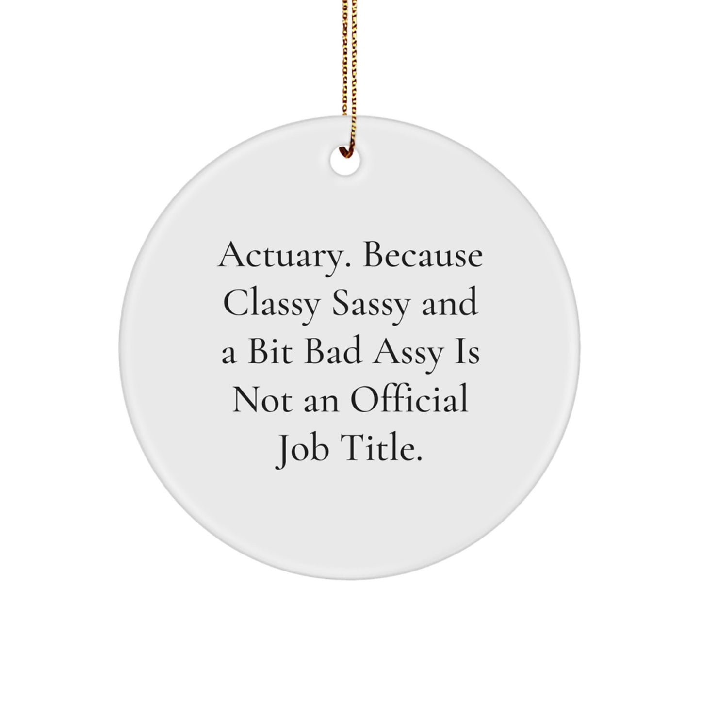 Unique Actuary Gifts from Friends for Actuaries, Funny Circle Ornament with Christmas Theme, Sublimation Printed White MDF Circle Ornament, Gifts for Actuary Colleagues - Image 1