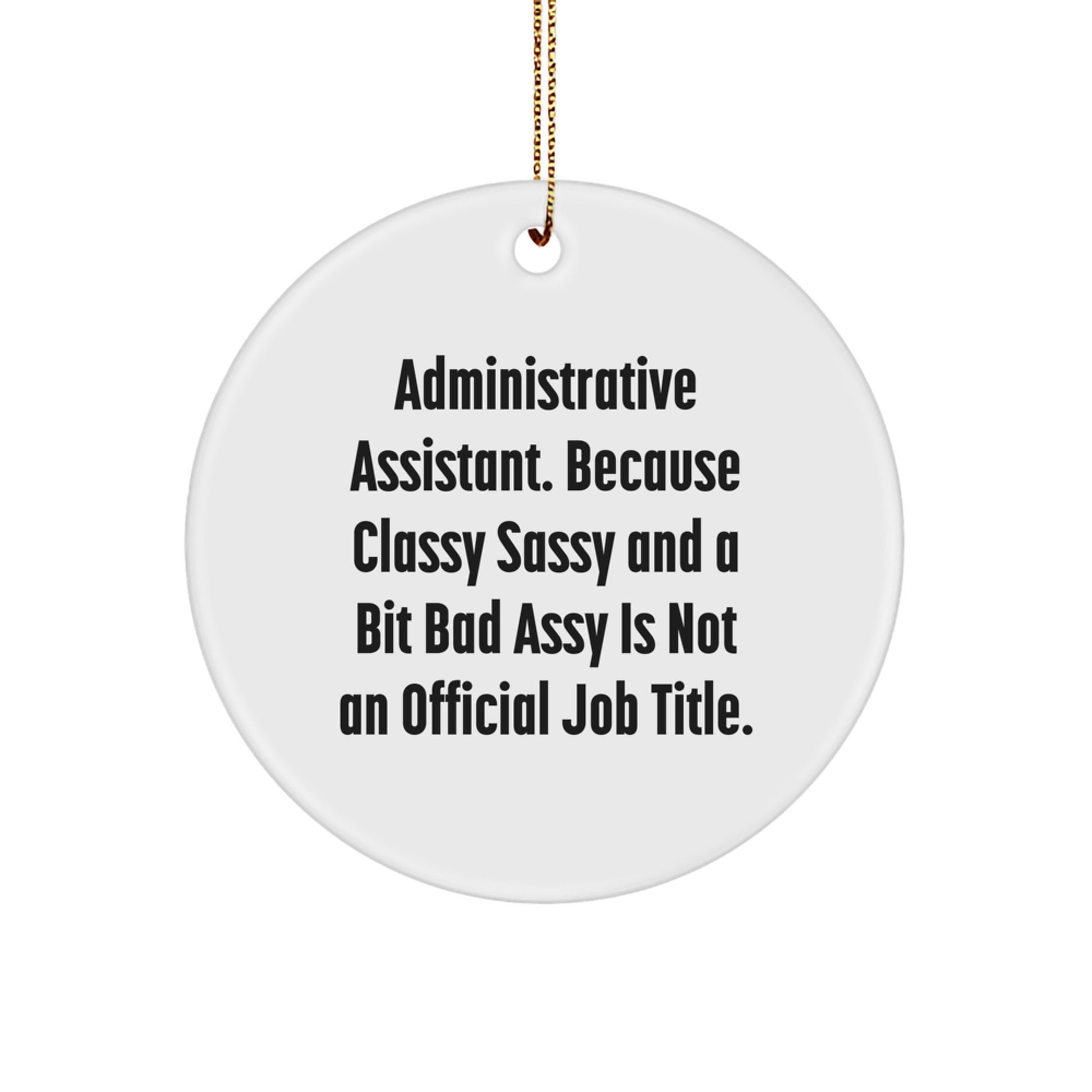 Administrative Assistant Gifts Funny Circle Ornaments Christmas Unique Gifts from Men to Family - Image 1