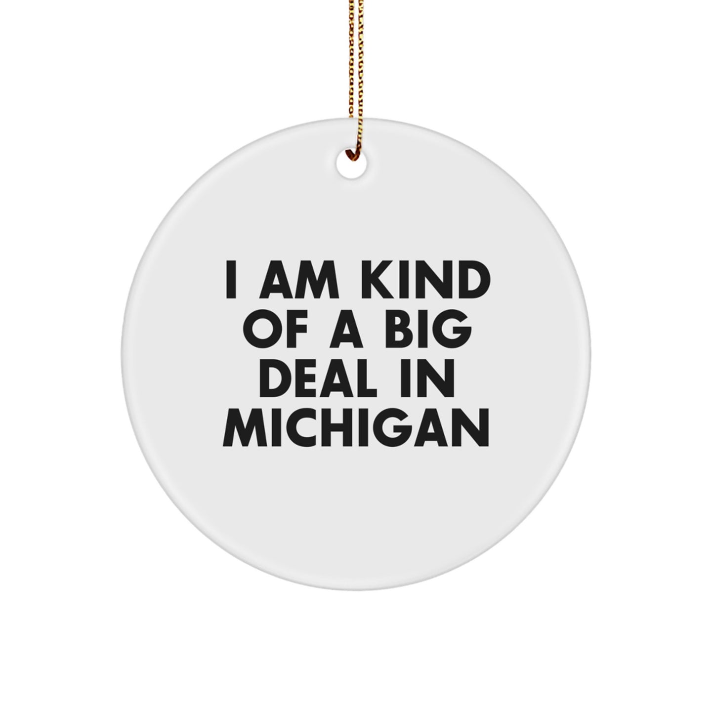 Funny Michigan Circle Ornament Gifts from Friends and Family for Michigan Men and Women Christmas Unique Gifts - Image 1