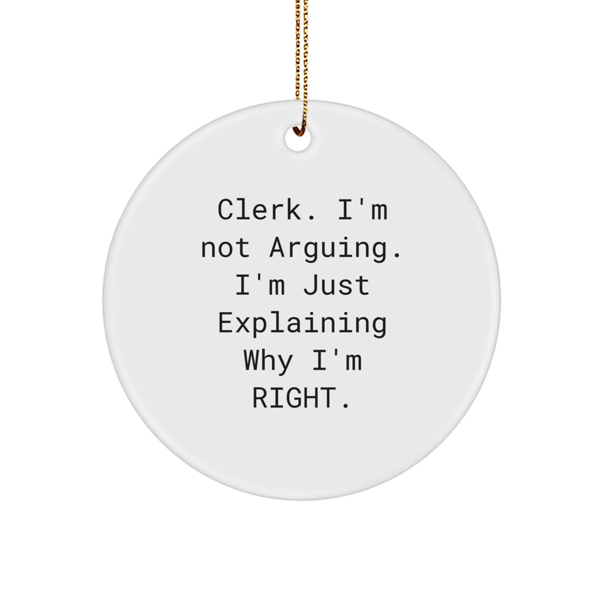 Witty Clerk Christmas Ornament for Friends Gift – Novelty - Image 1