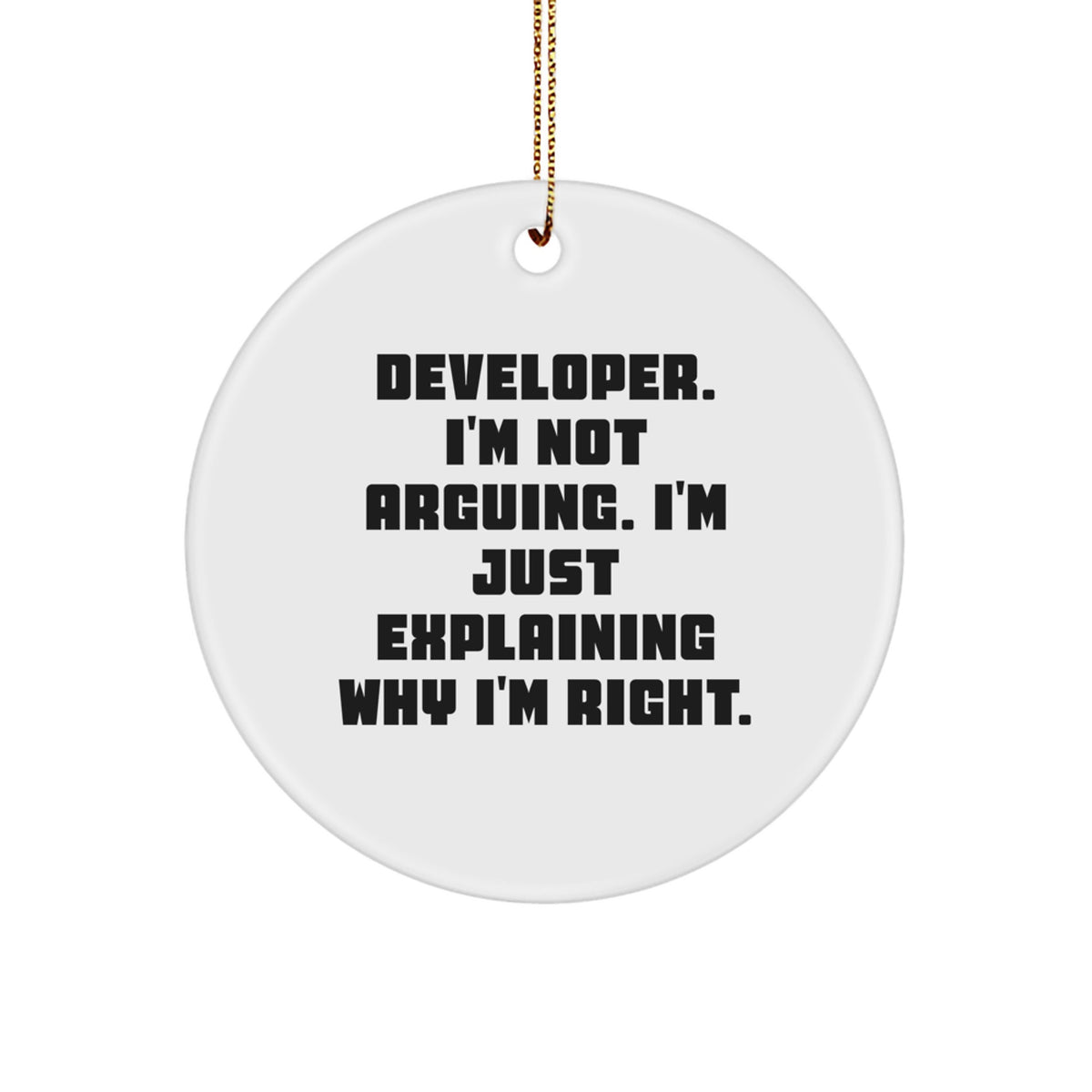 Developer Circle Ornament Idea for Coworkers Christmas Fun Gift - Image 1