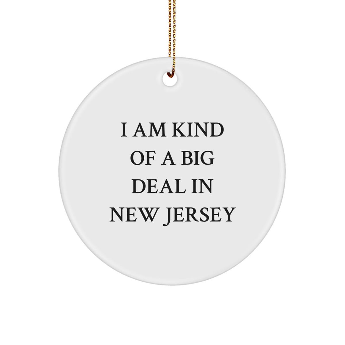 Christmas Gift for Her New Jersey Big Deal Holiday Ornament Present - Image 1
