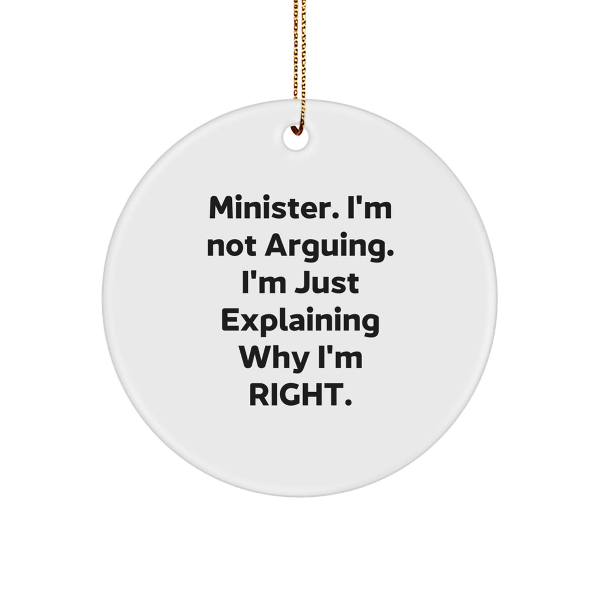 Minister Circle Ornament Idea Gift for Coworkers Christmas - Image 1