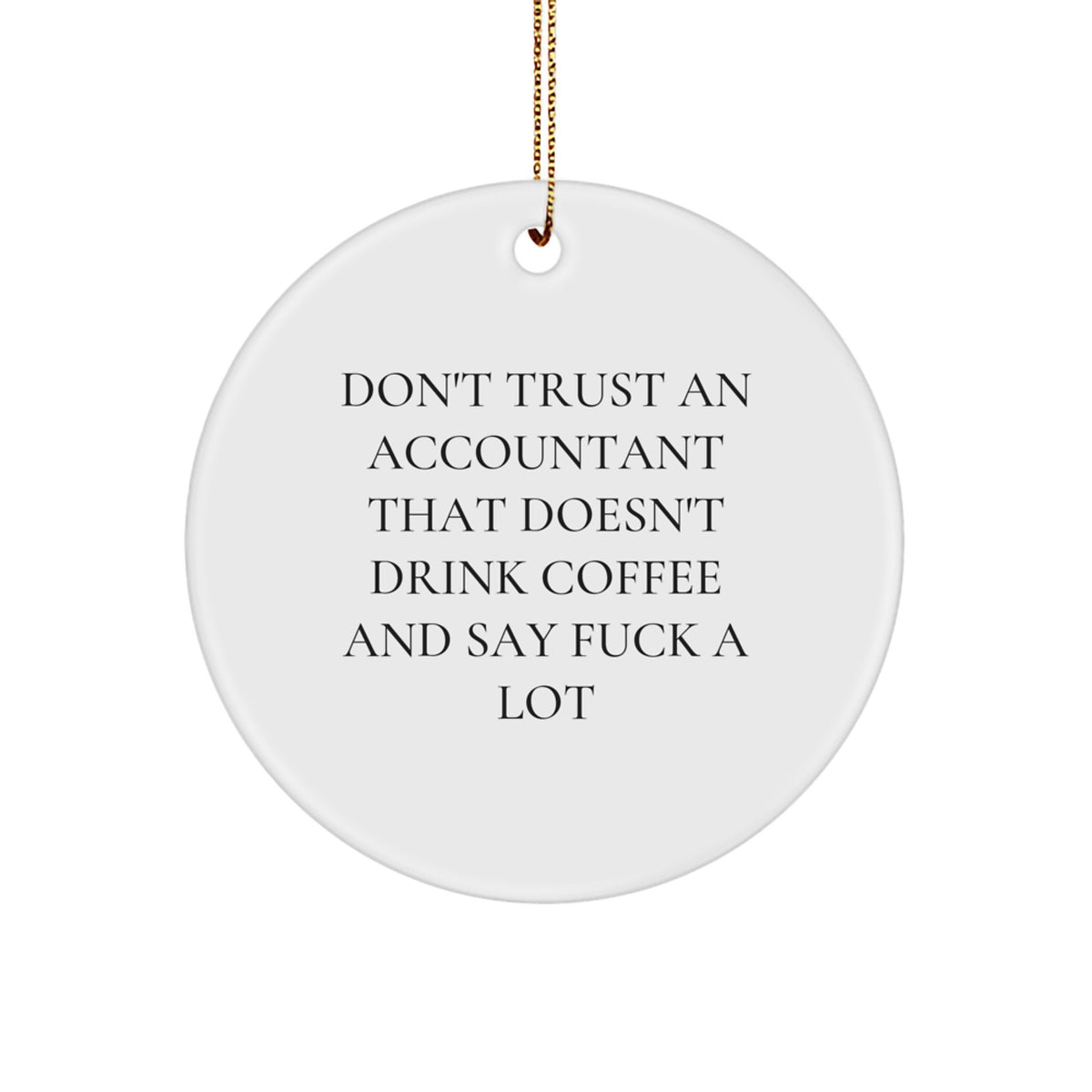 Christmas Gift Accountant Christmas Ornament - Funny, Sarcastic Quote - Image 1