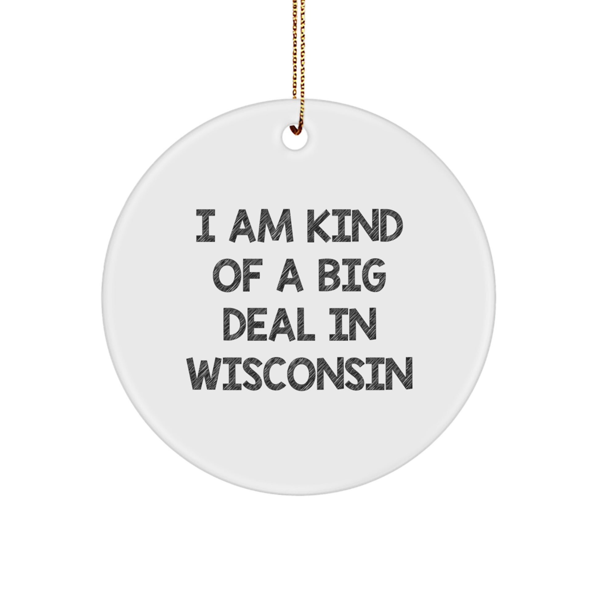 Wisconsin Christmas Circle Ornament Funny Quote Gifts from Friends - Image 1