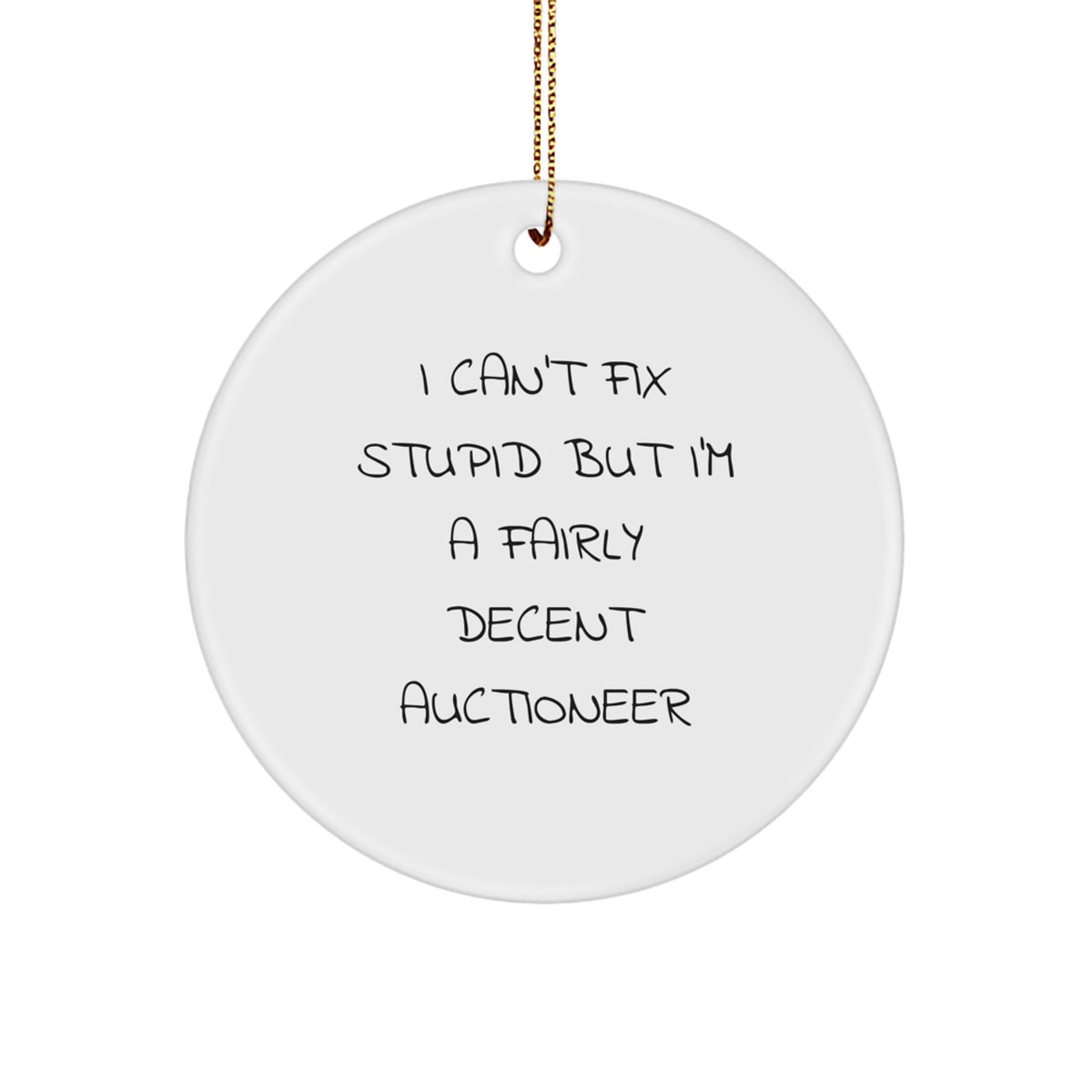 Auctioneer Keepsake Christmas Ornament for Him Gift Auction Humor - Image 1