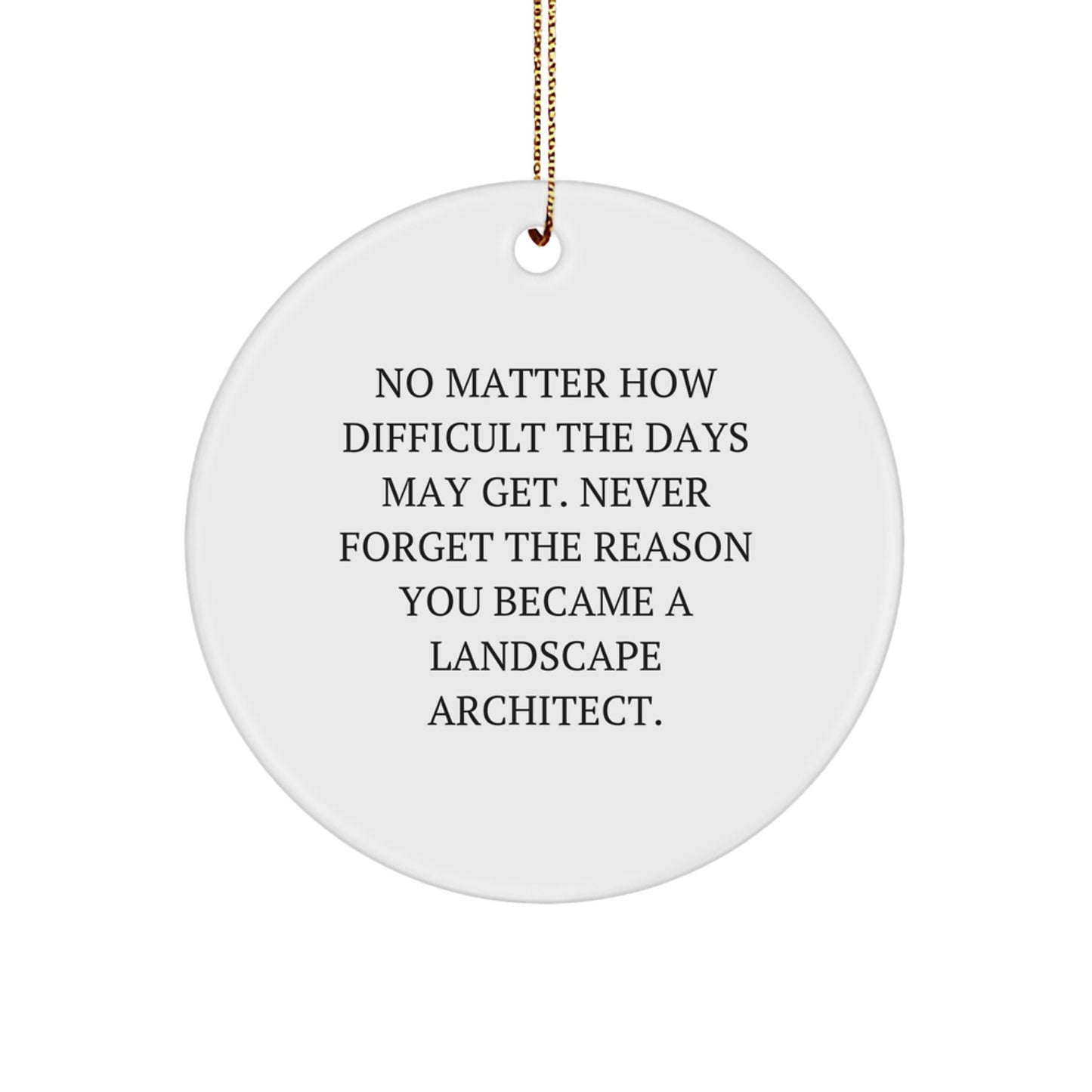 Landscape Architect Gifts from Friends for Christmas - Inspirational Circle Ornament - Image 1