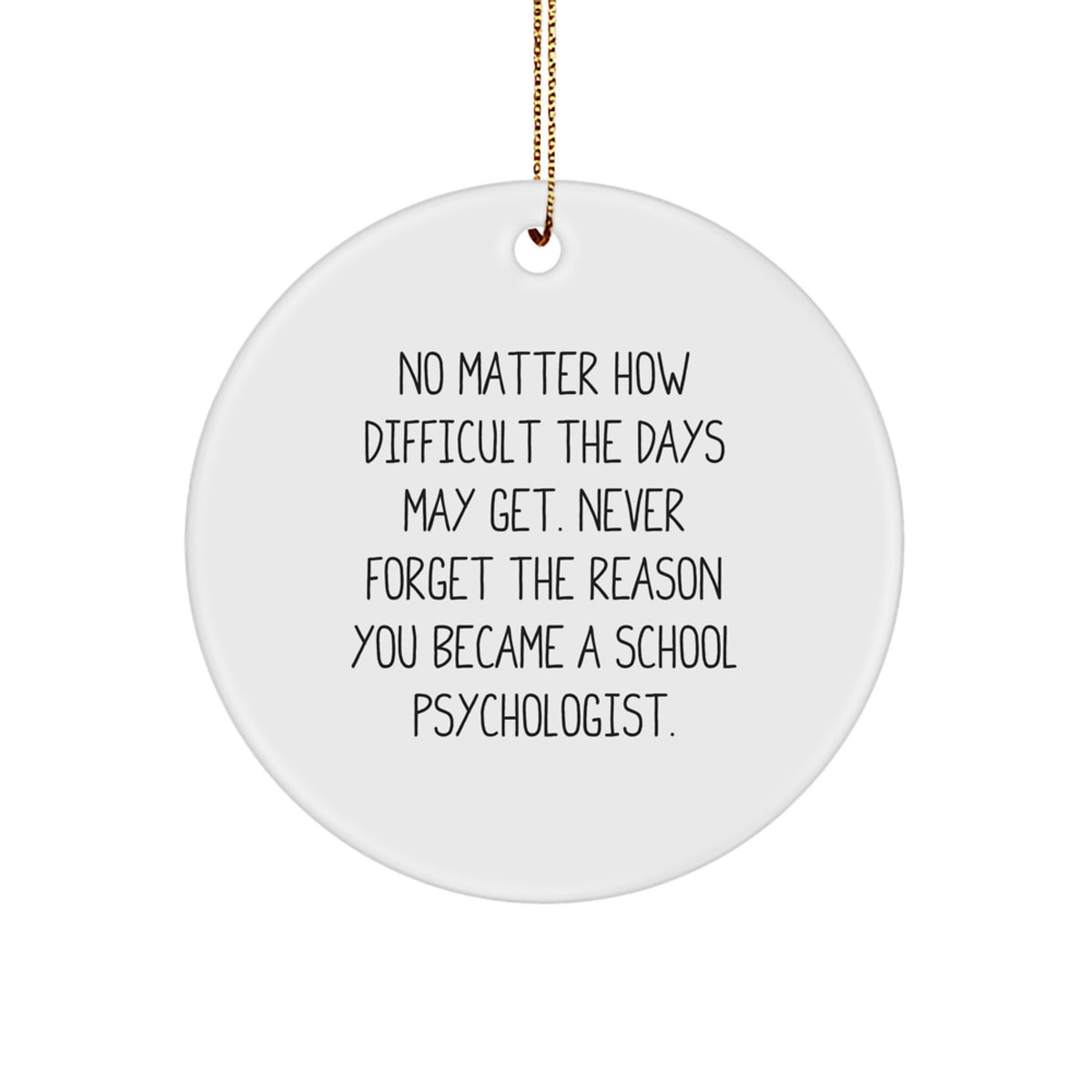 Christmas Gift for Her School Psychologist Circle Ornament Present - Image 1