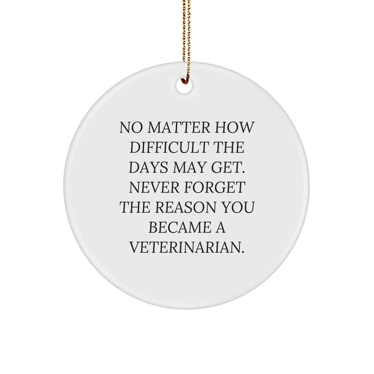 Inspirational Veterinarian Christmas Ornament Gift for Friends, Never - Image 1