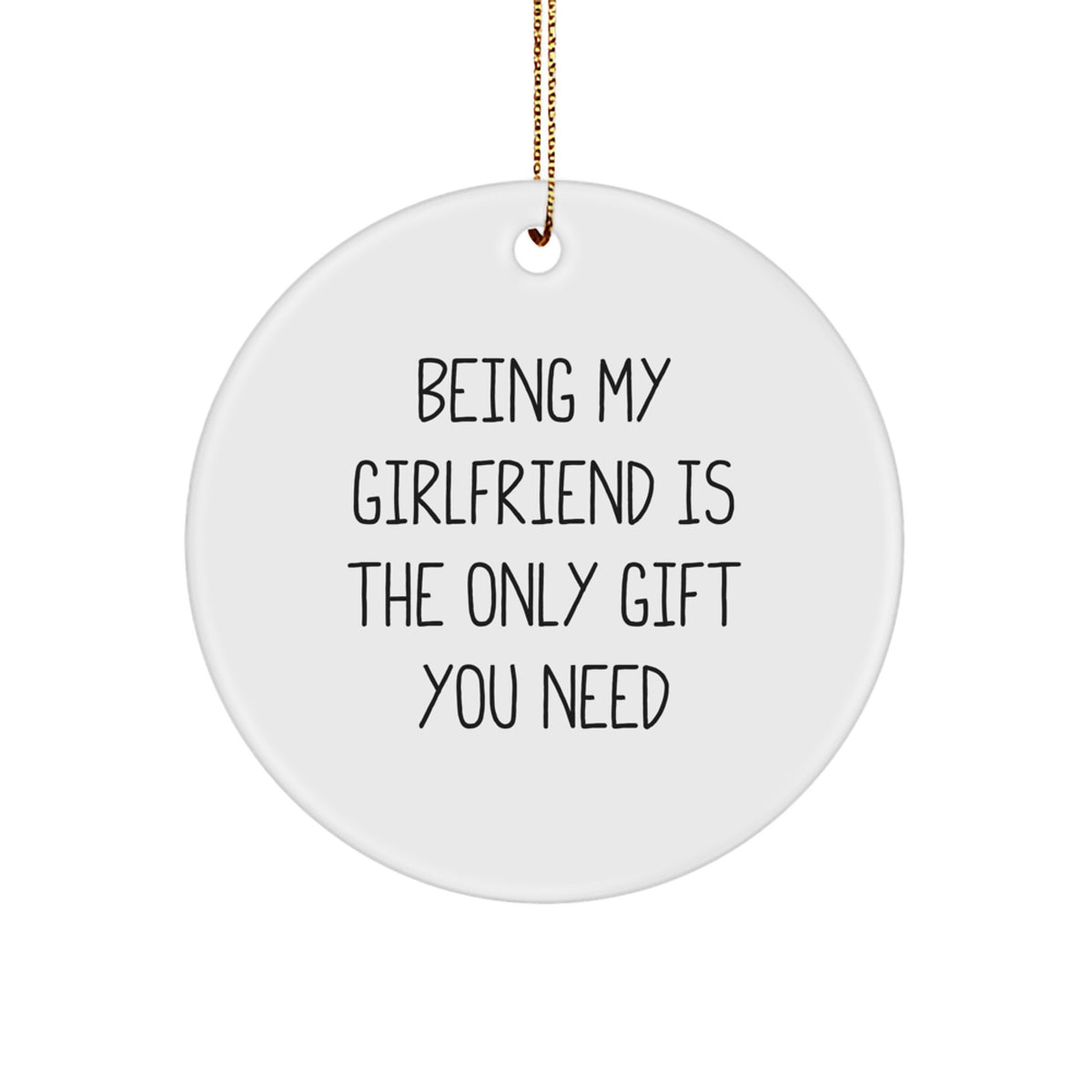 Christmas Unique Gift for Her Sweetheart Circle Ornament - Present - Image 1