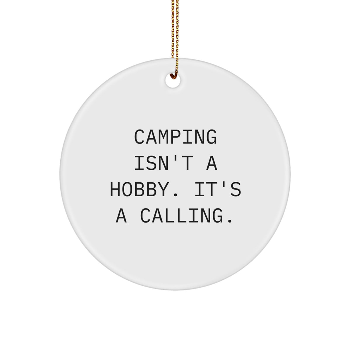 Camping Circle Ornament for Coworkers Idea Christmas Gift - Image 1