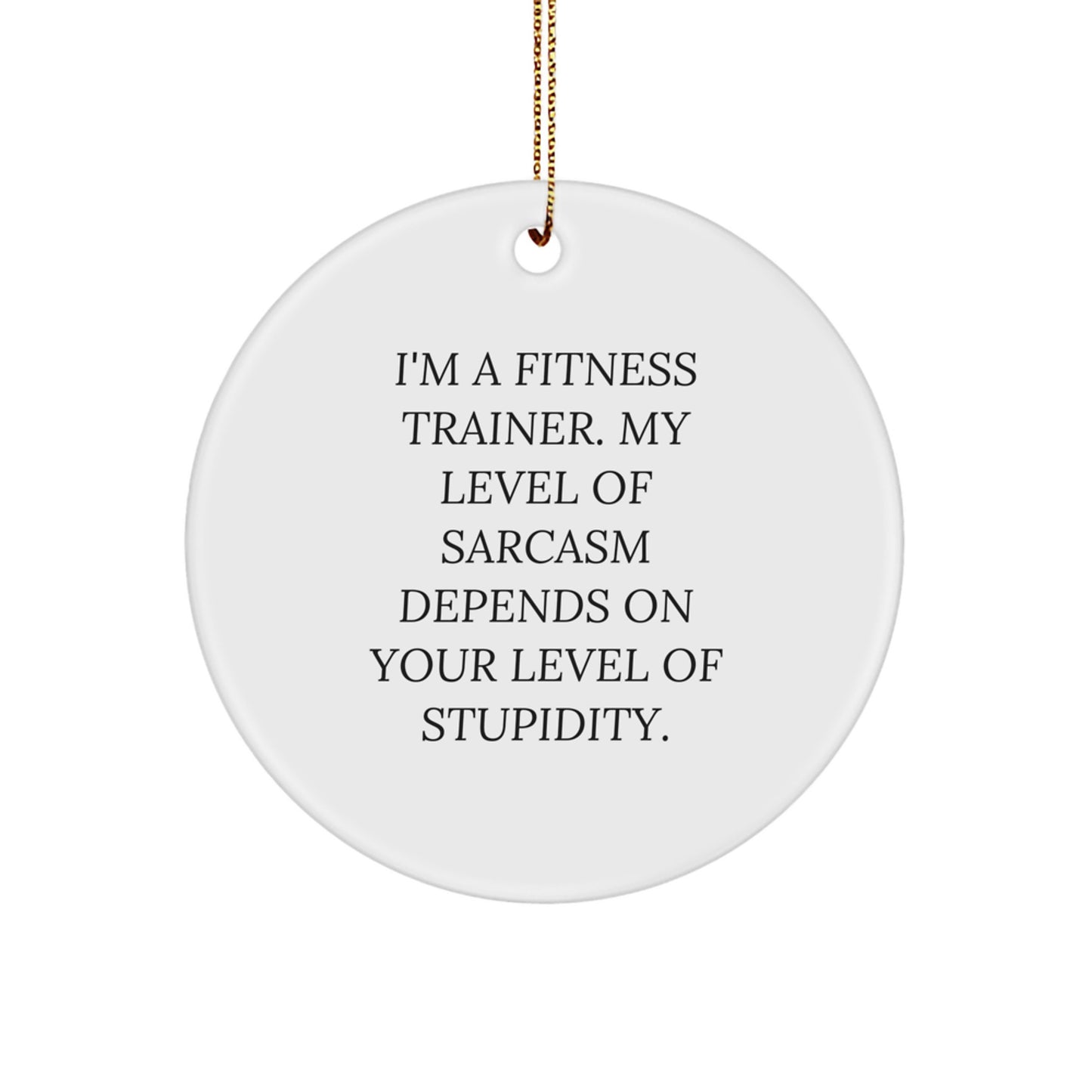 Fitness Trainer Gifts, Funny Quote Circle Ornament, Gifts from Men to Fitness Trainers, Fitness Trainer Unique Christmas Unique Gifts - Image 1