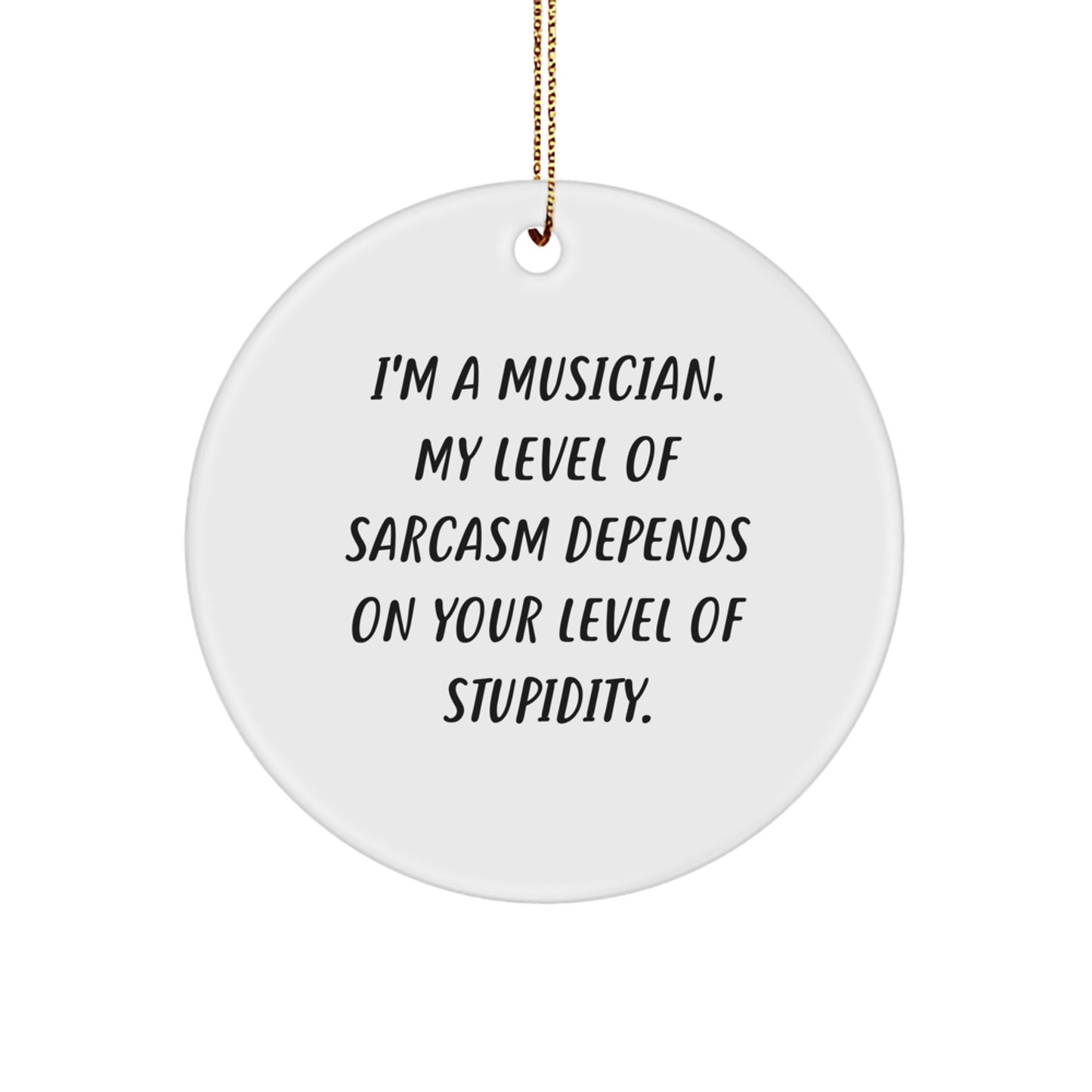 Funny Musician Gifts from Friends for Musician Friends Christmas Unique Ornaments Circle Ornament Sarcasm Quotes Musician Gifts - Image 1