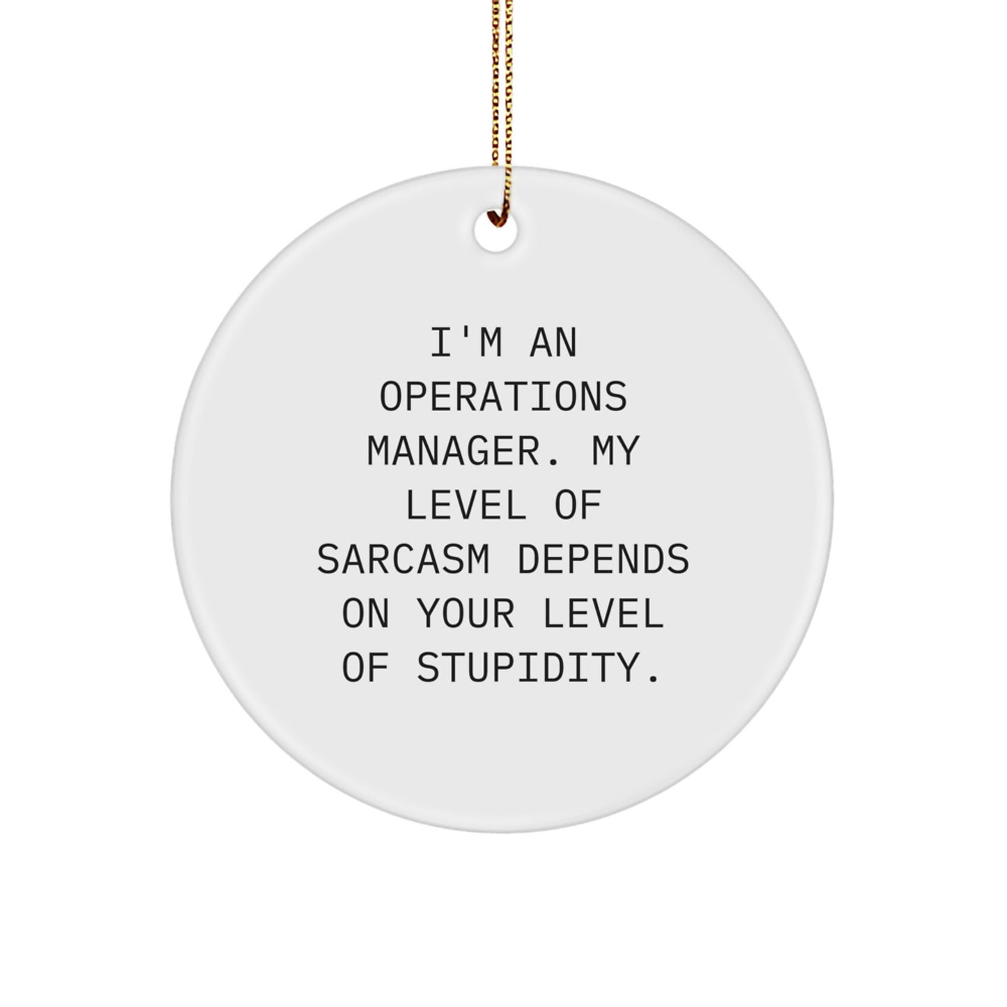 Funny Operations Manager Gifts from Friends, Christmas Circle Ornament for Operations Manager, 'I'm An Operations Manager...' Quote - Image 1