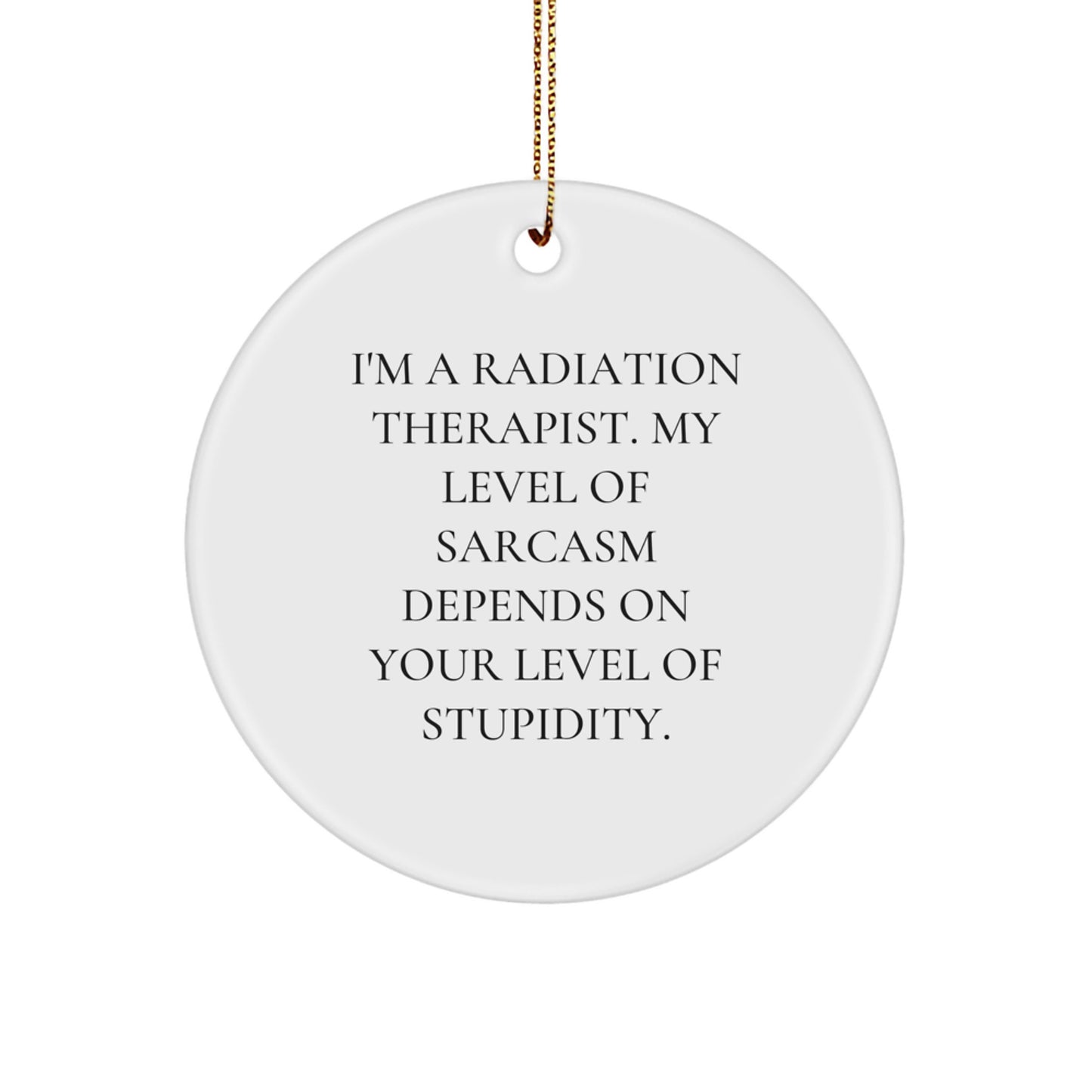 Funny Radiation Therapist Gifts, Circle Ornament with Sarcasm Quote, Gifts from Friends or Coworkers for Radiation Therapist Men, Unique Christmas Unique Gifts for Radiation Therapist Women - Image 1