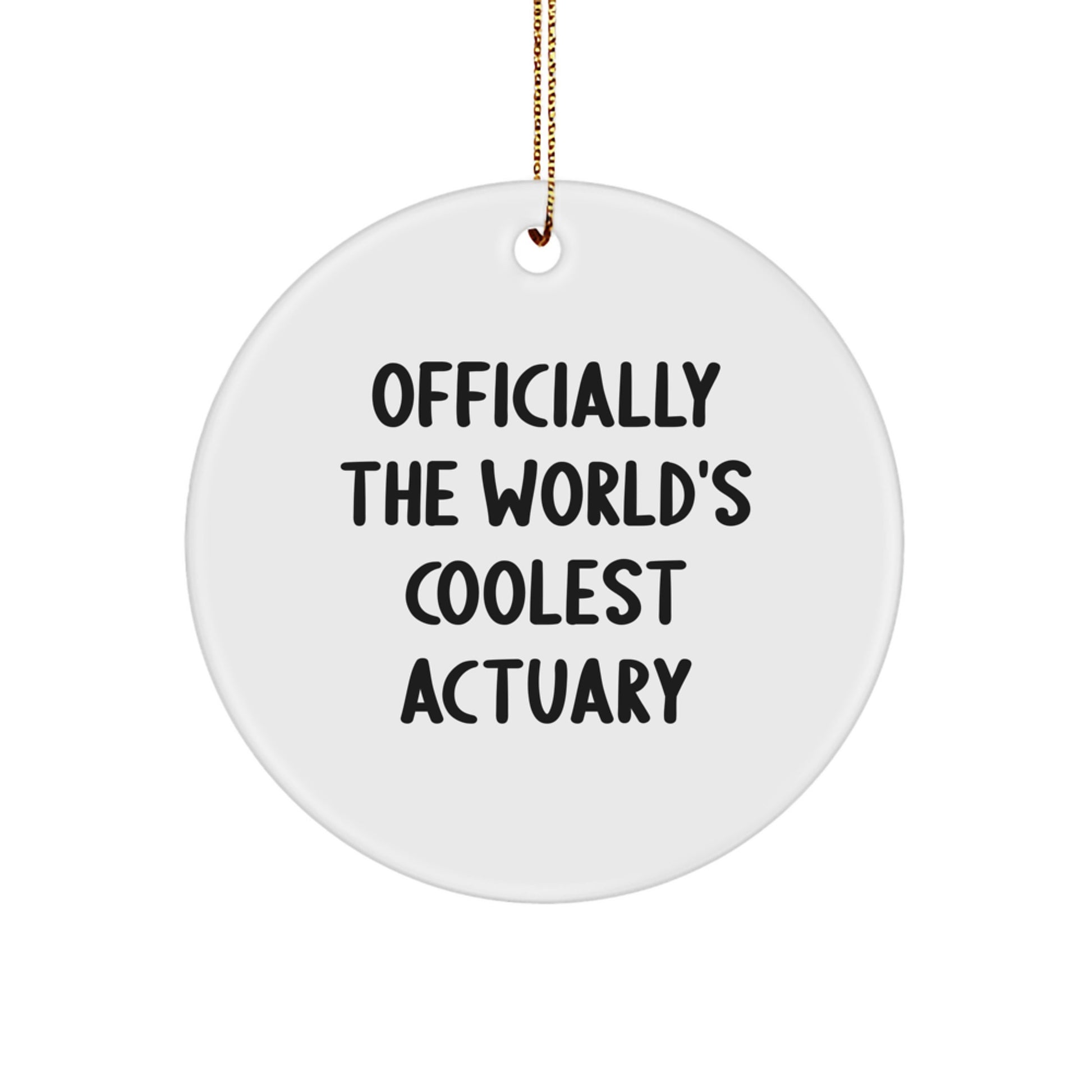 Actuary Gifts, Officially The World's Coolest Actuary, Circle Ornament, Christmas Unique Presents from Men to Friends, Coolest Actuary Gifts for Actuary - Image 1