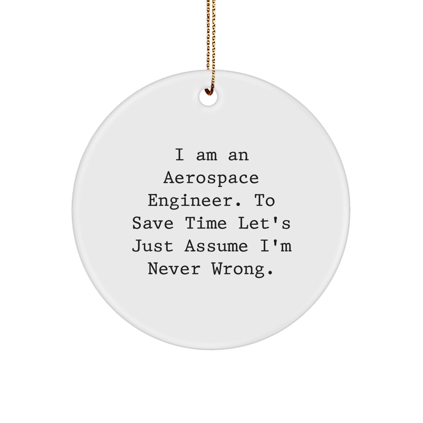 Aerospace Engineer Humor Circle Ornament Gifts from Friends and Family for Christmas - Image 1