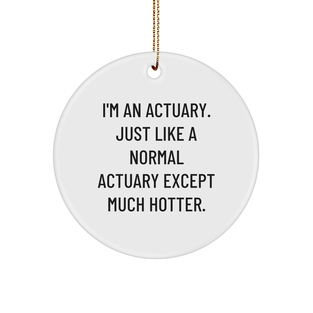 Funny Actuary Gifts - 'I'm An Actuary' Circle Ornament, White, Christmas Unique Gifts from Friends to Actuary, Actuary Men Gifts - Image 1