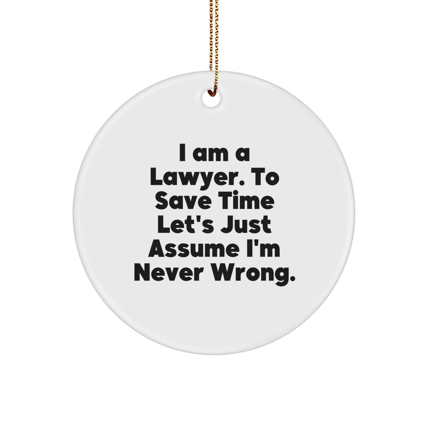Funny Lawyer Christmas Circle Ornament Gifts from Friends for Lawyer - Image 1