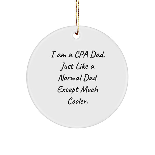 CPA Gifts for Men from I Am A Cpa Dad, Funny Circle Ornament, Christmas Unique Gifts for CPA - Image 1