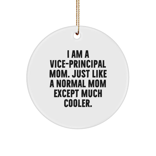 Vice-Principal Mom's Funny Circle Ornament Gifts from Family for Christmas - Image 1