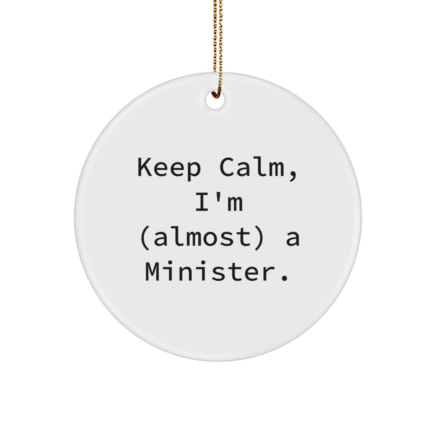 Funny Minister Christmas Circle Ornament Gifts for Men from Family - Image 1