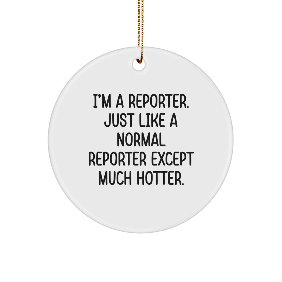 Christmas Gift for Her Reporter Circle Ornament Keepsake Present - Image 1