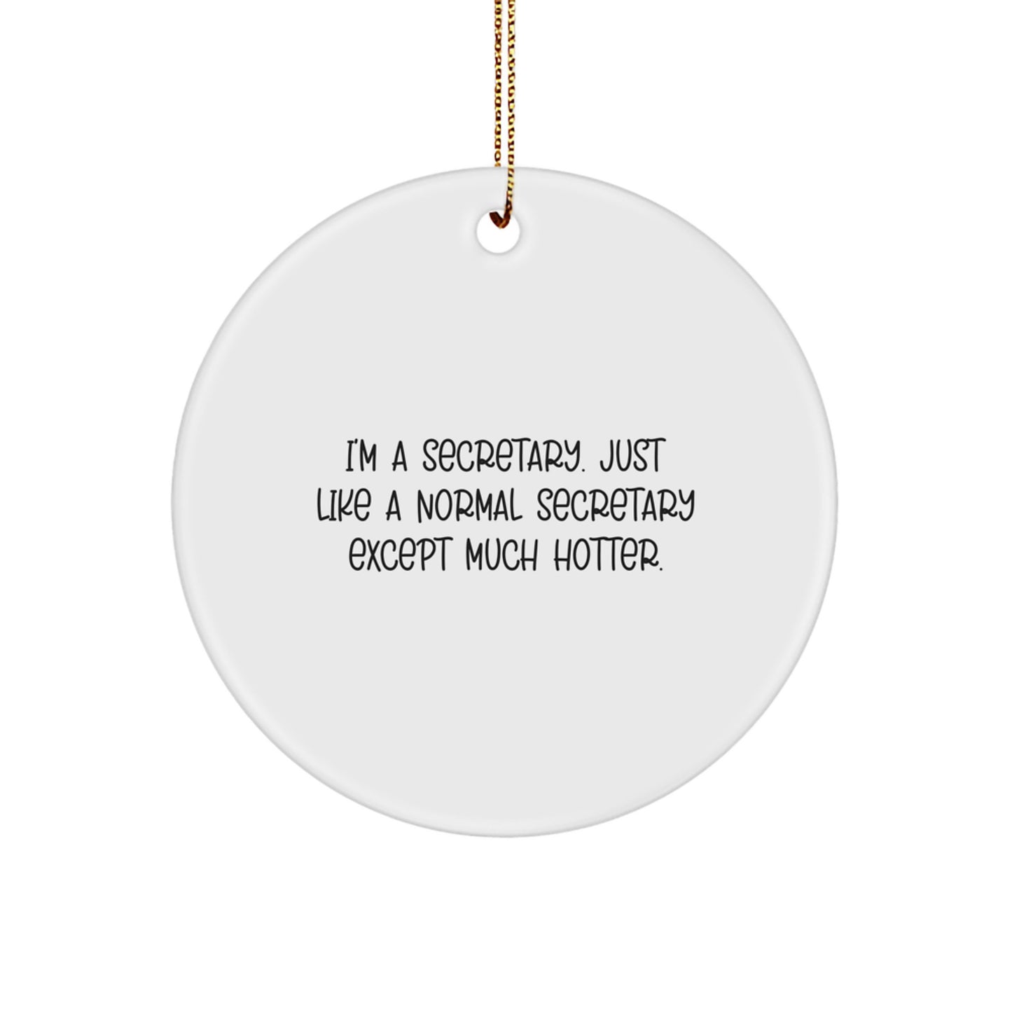Funny Secretary Gifts for Friends, Secretary Christmas Unique Circle Ornament, I'm A Secretary Decor - Image 1