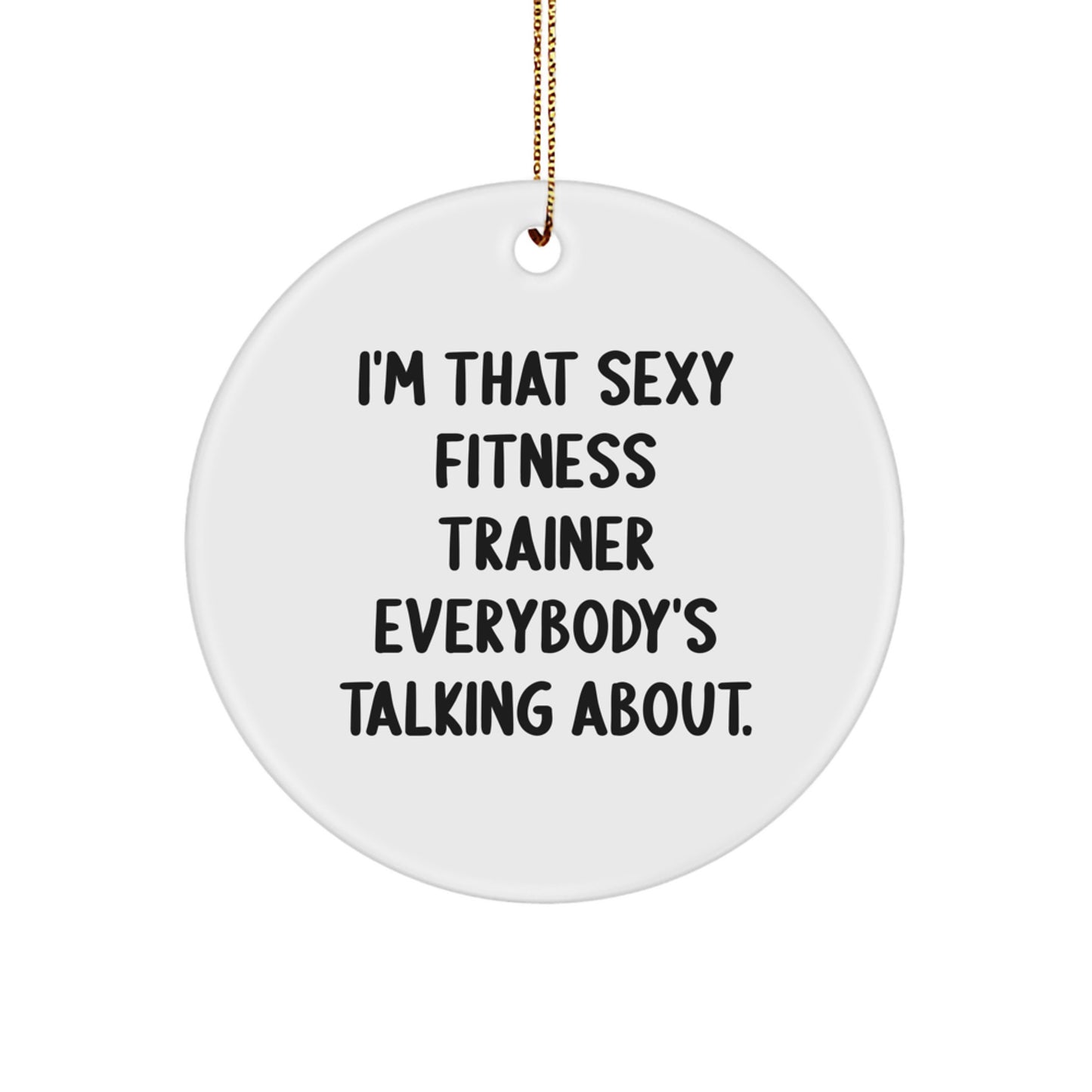 Fitness Trainer Gifts from Men to Fitness Trainer, Funny Circle Ornament for Christmas Unique Gifts - Image 1