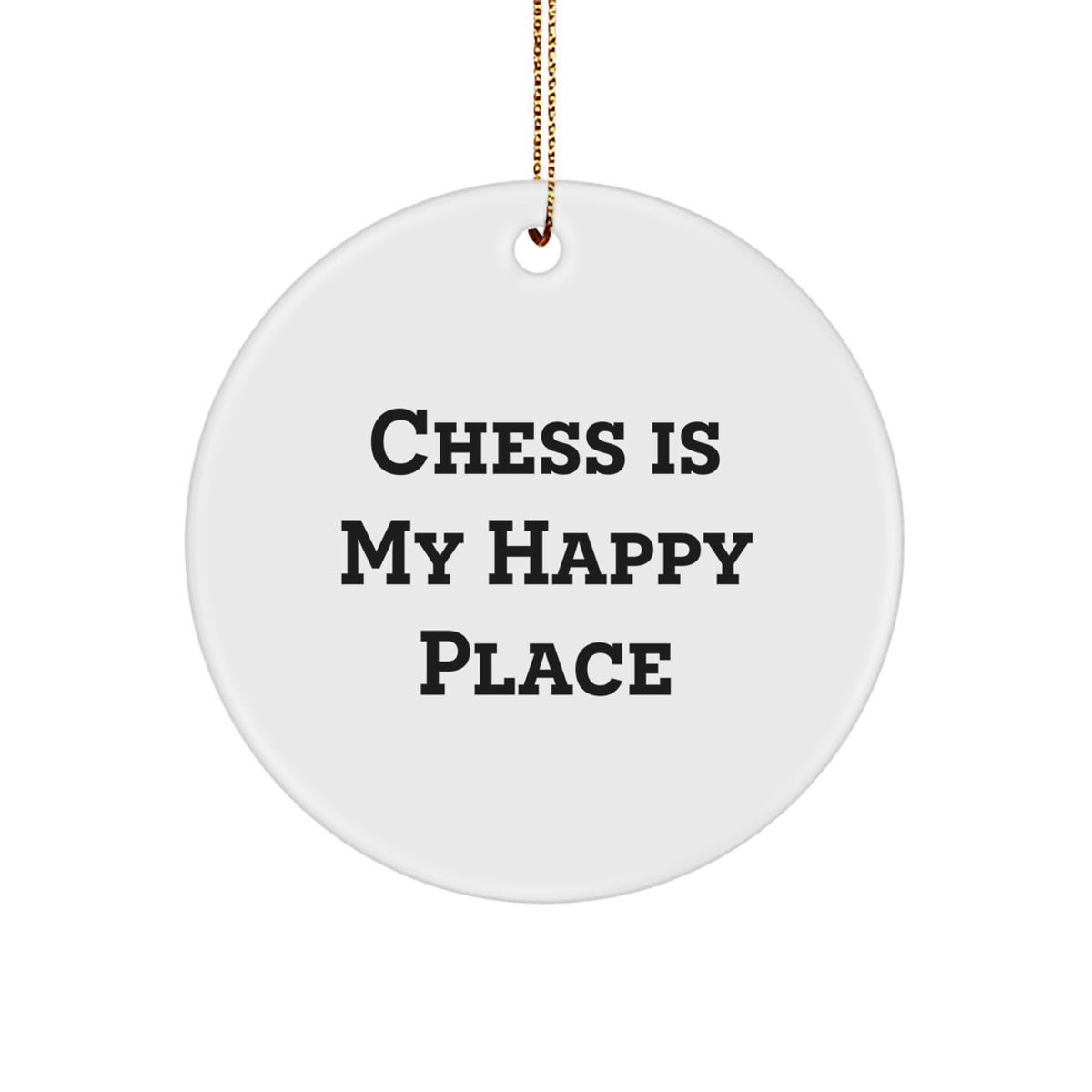 Christmas Gift for Her Chess Ornament – White Circle Sublimated - Image 1