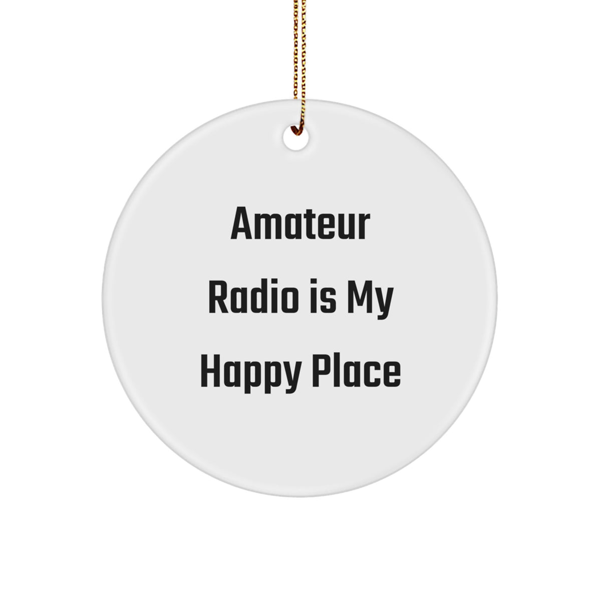 Amateur Radio Keepsake White Circle Christmas Ornament for Him Gift - Image 1