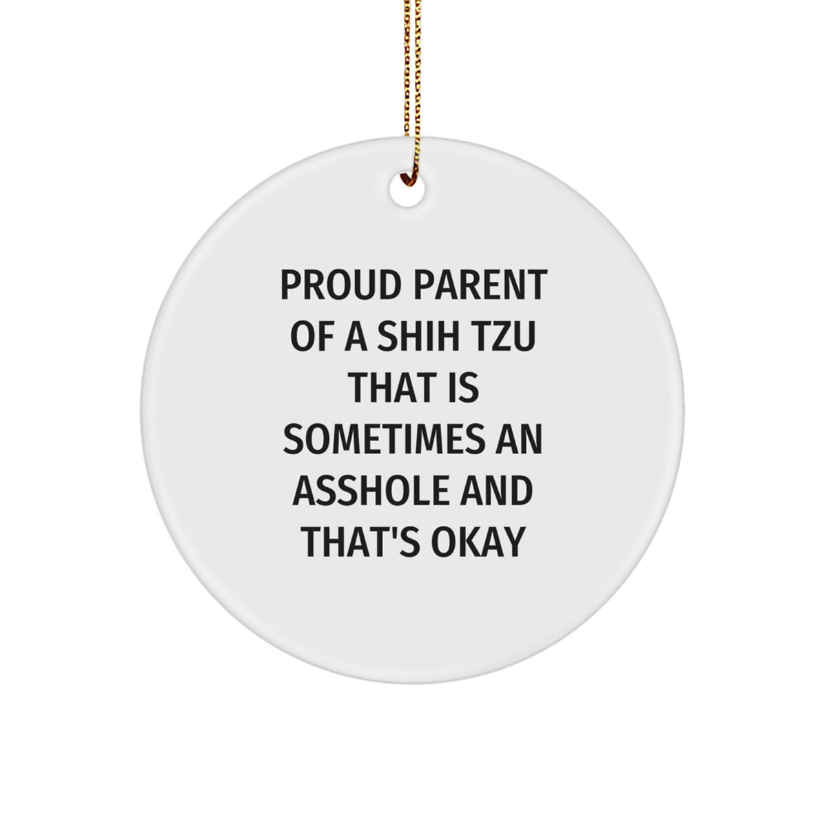 Christmas Gift for Her Shih Tzu Circle Ornament Present - Image 1