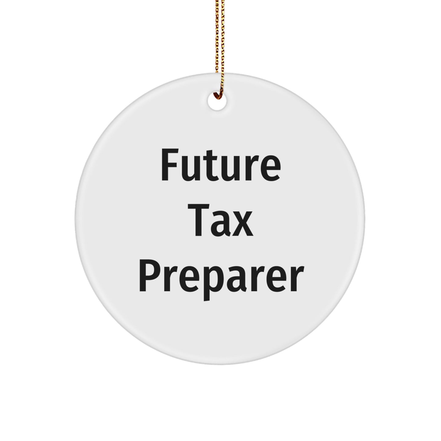 Funny Quote Gifts for Tax Preparer - Circle Ornament with Christmas Unique Gifts from Friends, Coworkers, Family - Future Tax Preparer Inspirational Motivational Office Decor - Image 1