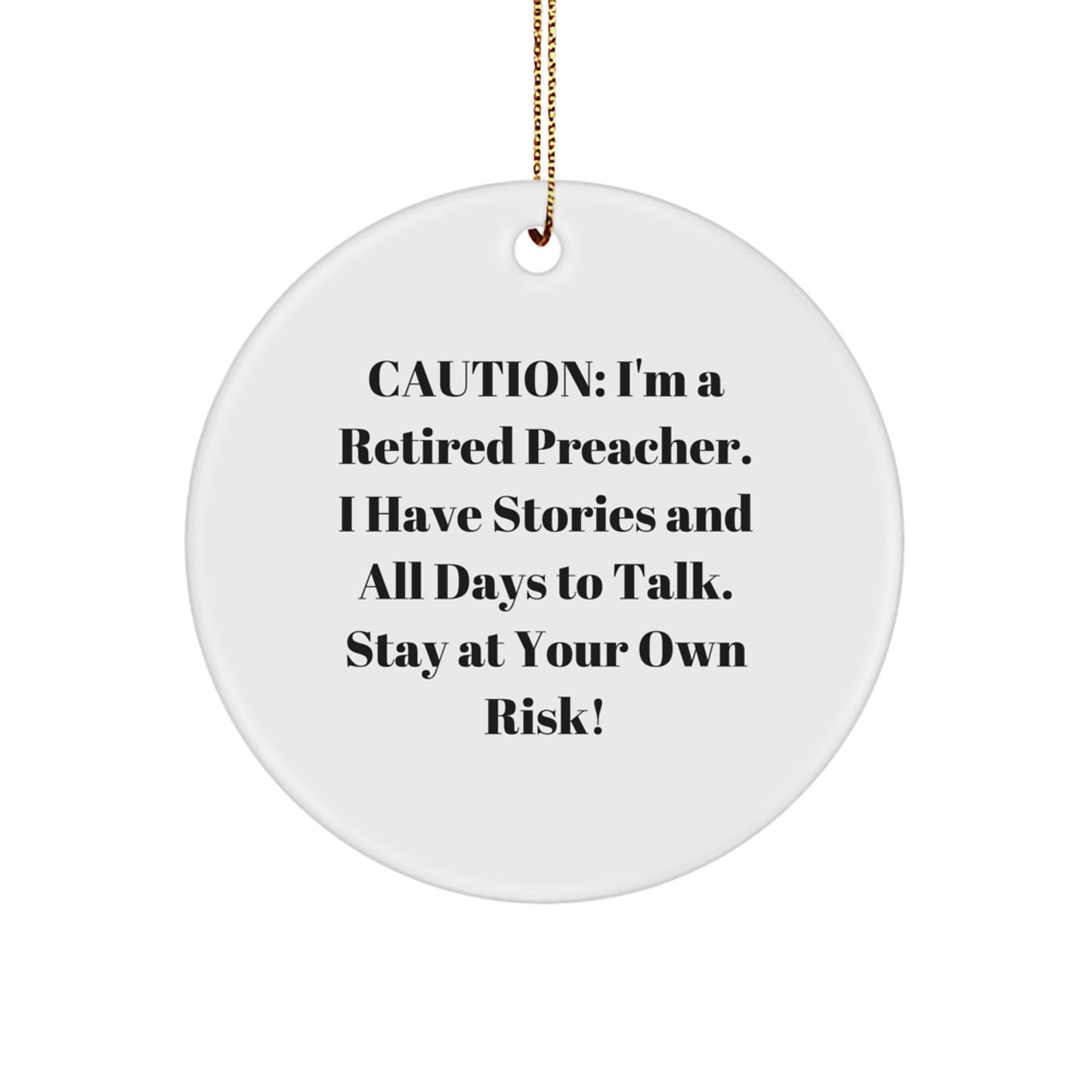 Preacher's Humorous Christmas Unique Gift, Circle Ornament with Stories, Gifts from Friends - Image 1