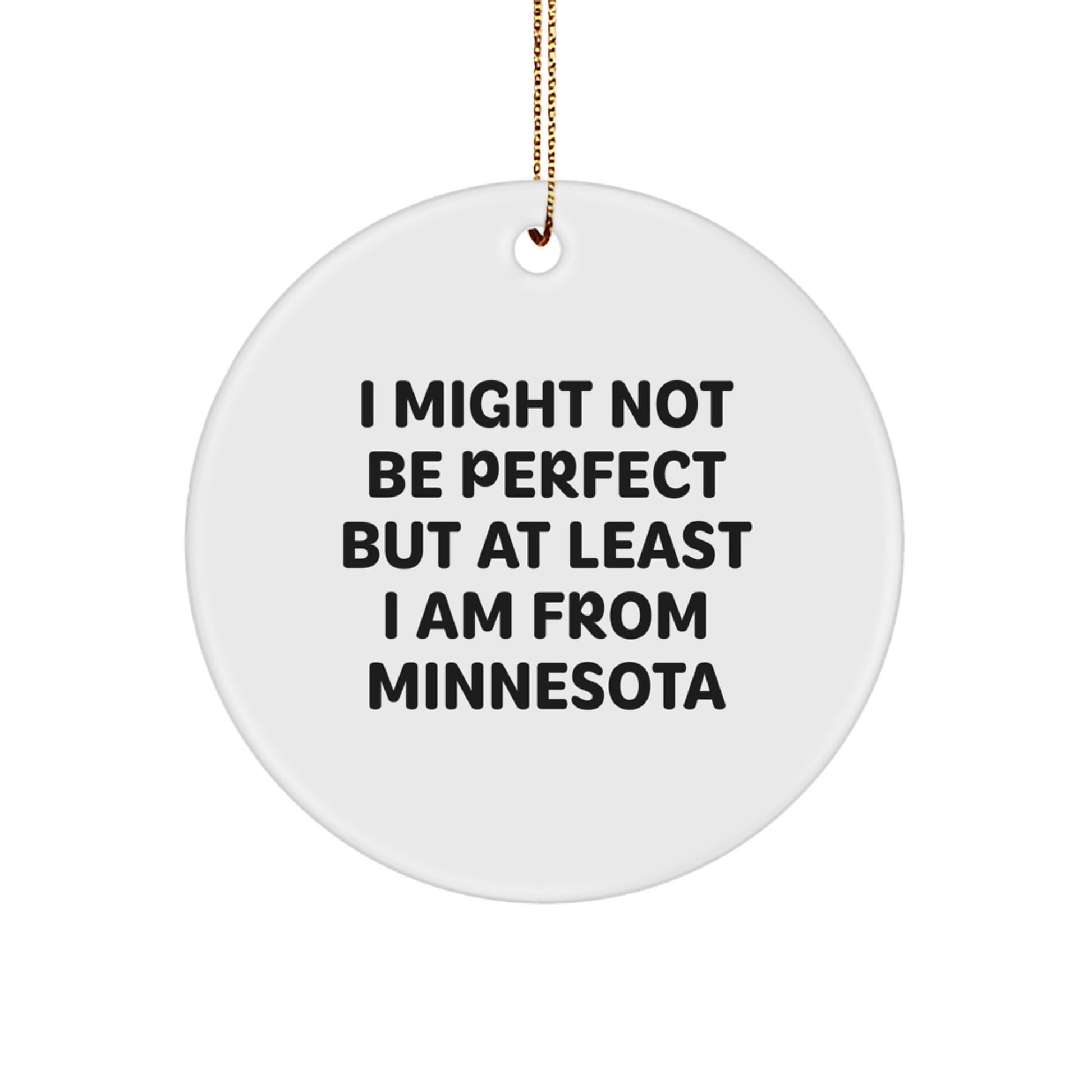 Funny Minnesota Circle Ornaments Gifts from Friends for Family - 'I Might Not Be Perfect' - Image 1