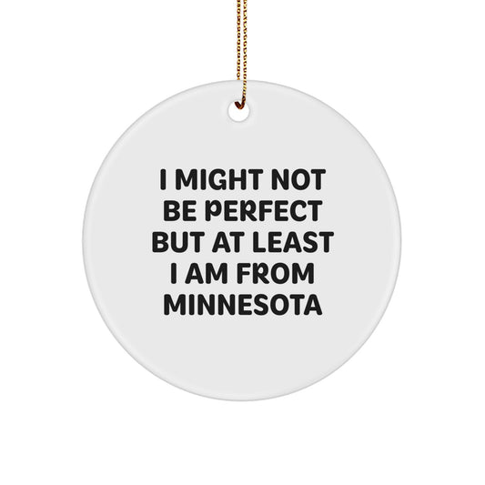 Funny Minnesota Circle Ornaments Gifts from Friends for Family - 'I Might Not Be Perfect' - Image 1