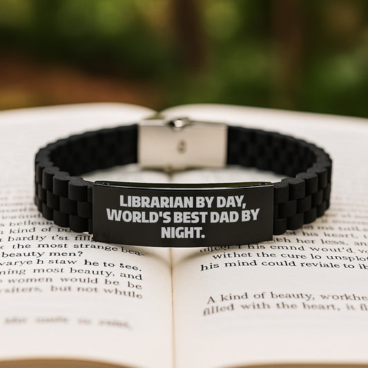 Librarian Gifts for Him and Her, Funny Quote Glide lock Clasp Birthday Jewelry, Gifts from Dad for Best Librarian Friend, Gifts for Librarian, Men and Women's Birthday Accessories - Image 2