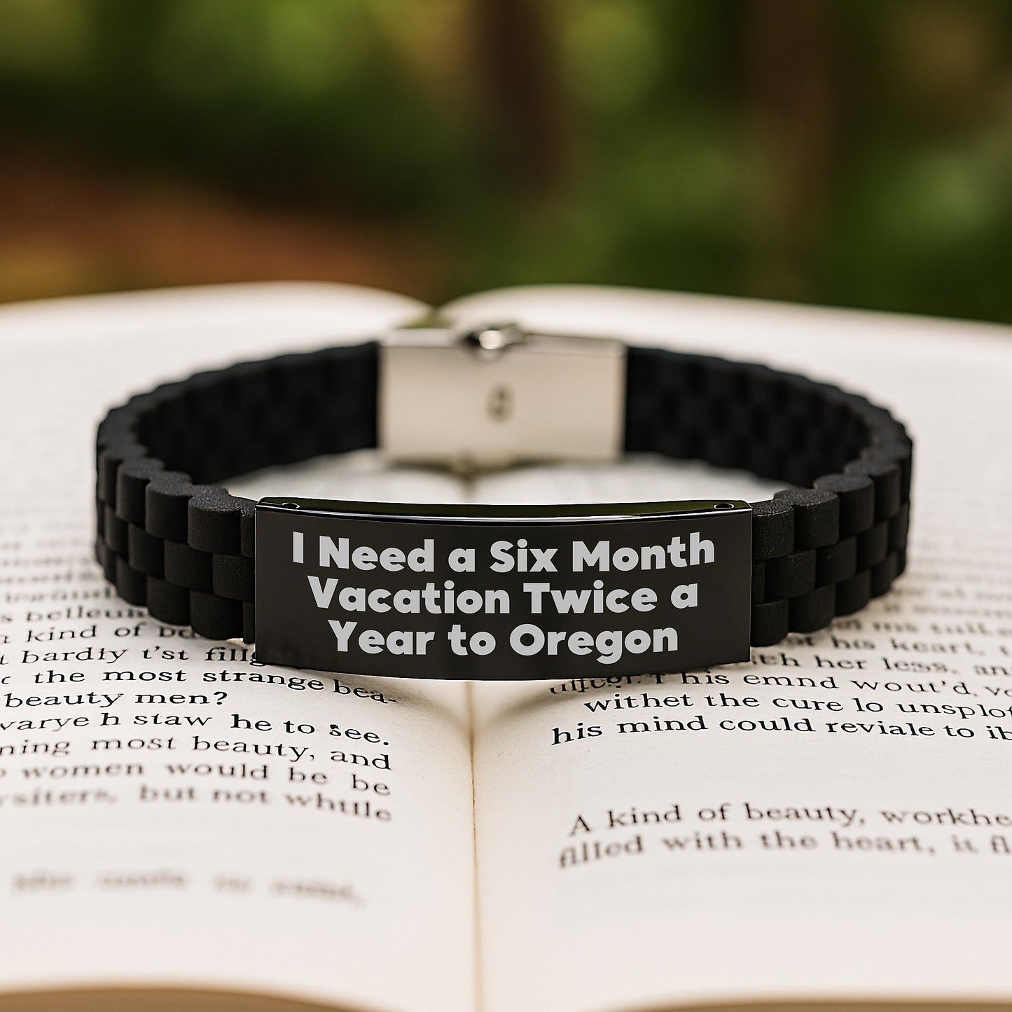 Oregon Gifts from Family - Inspirational Glide lock Clasp Bracelet for Friends, Coworkers, or Family - 'I Need A Six Month Vacation Twice A Year To Oregon' Quote, Graduation Unique Gifts - Image 2