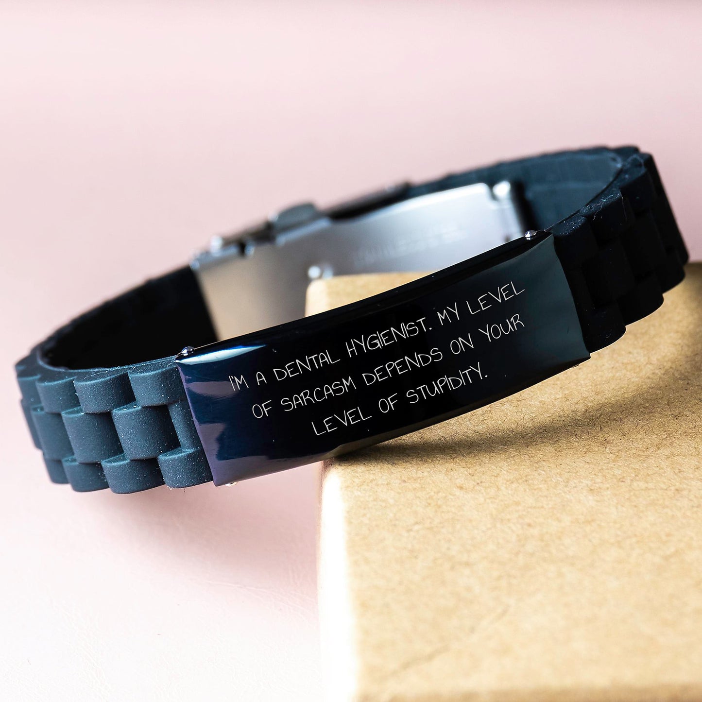 Dental Hygienist Gifts Funny Quote Glide lock Clasp Bracelet for Graduation from Friends to Dental Hygienist - Image 3