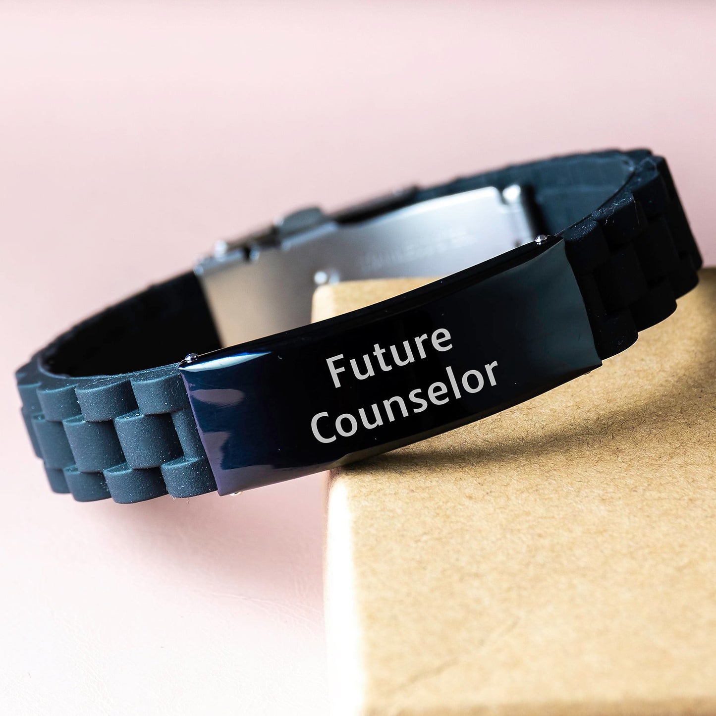 Funny Inspirational Counselor Gifts for Men from Future Counselor - Glide lock Clasp Bracelet, Christmas Unique Gifts for Counselor Friends - Image 3