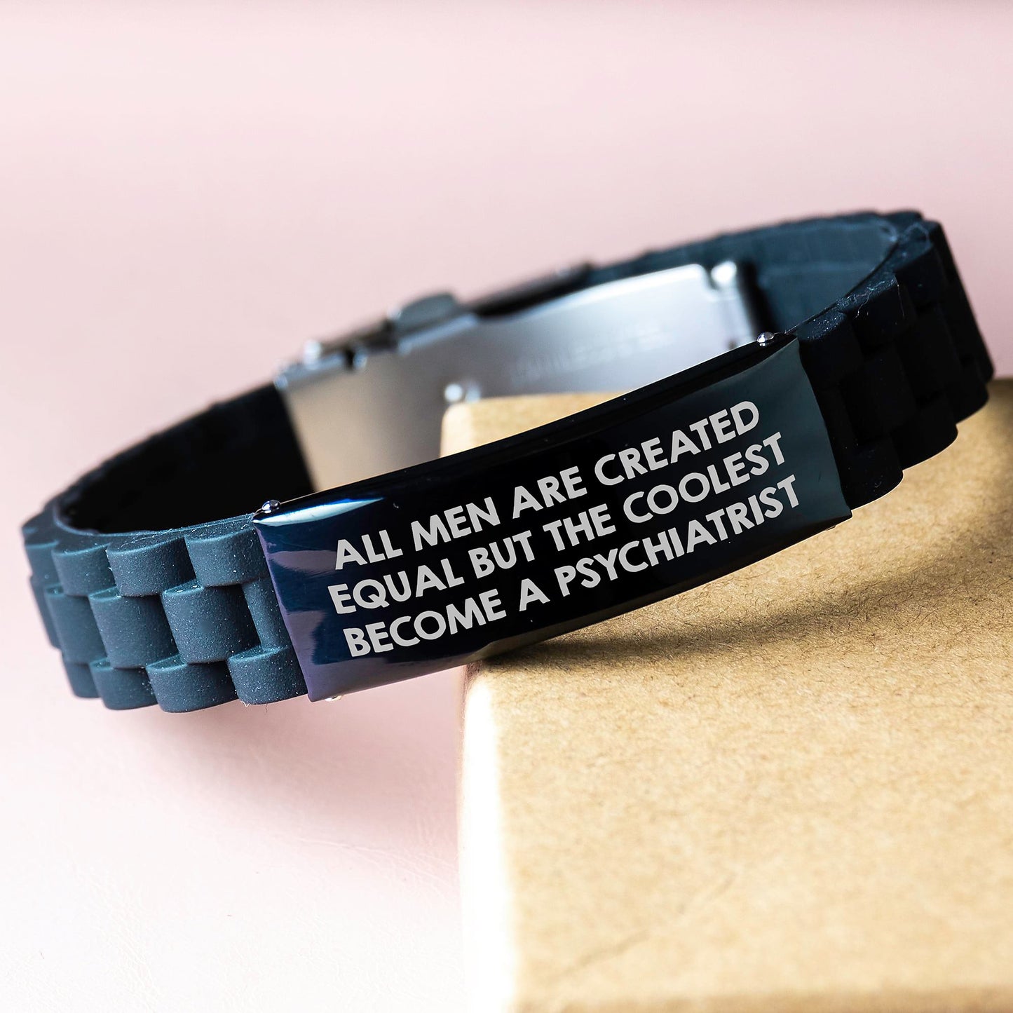 Gifts from Men, Funny Psychiatrist Quote Glide lock Clasp Bracelet, Unique Graduation Gifts for Men - Image 3