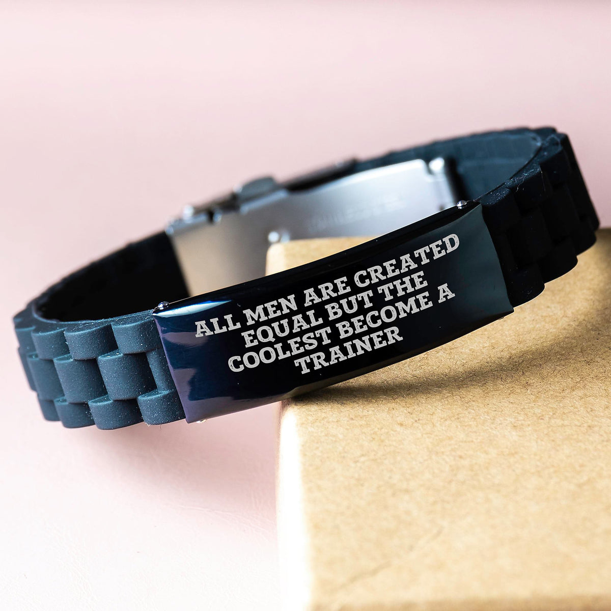Trainer Gifts from Dad - Funny Quote Glide lock Clasp Bracelet for Men Father's Day Unique Gifts - Image 3