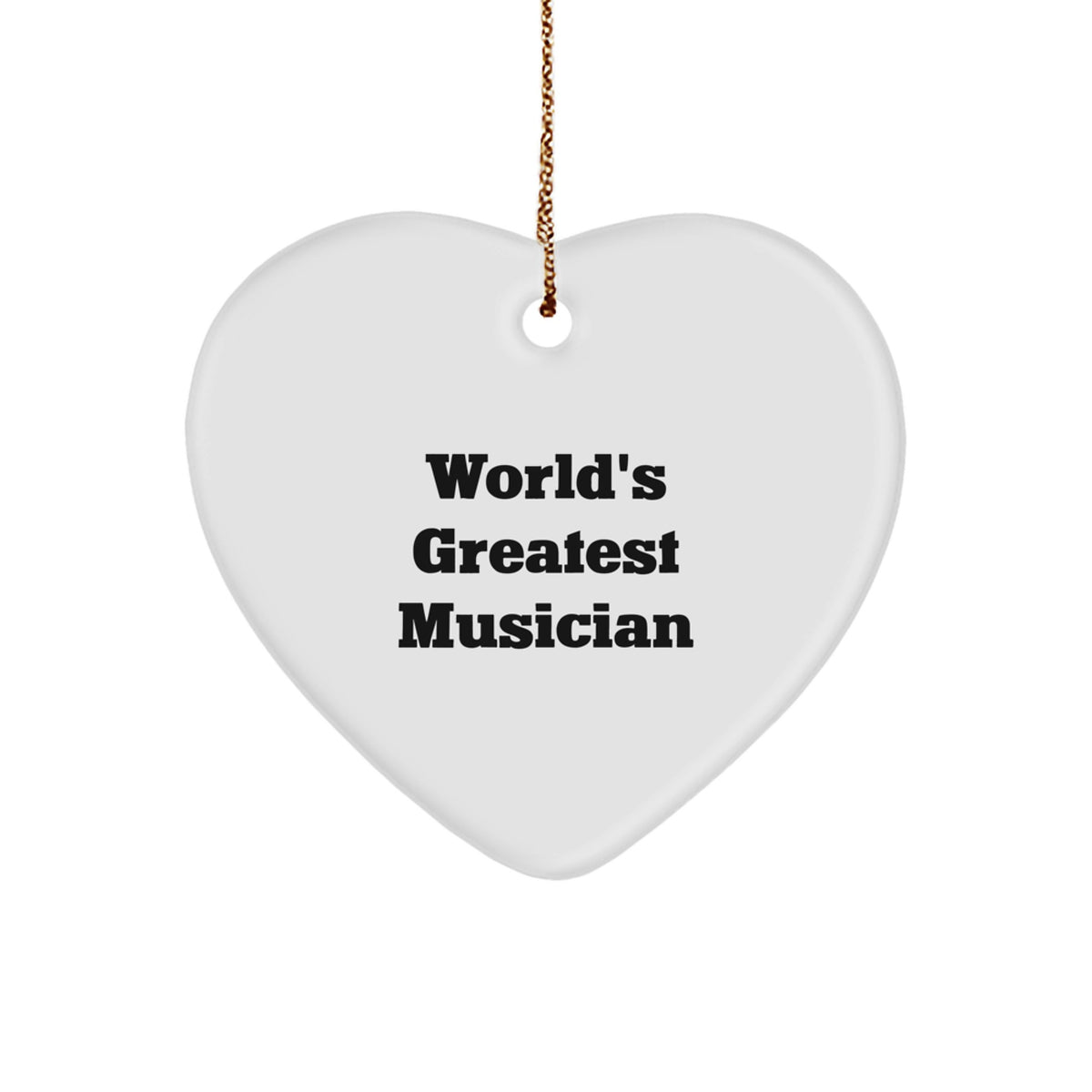 Musician Heart Christmas Ornament for Him World's Greatest Musician Gift - Image 1