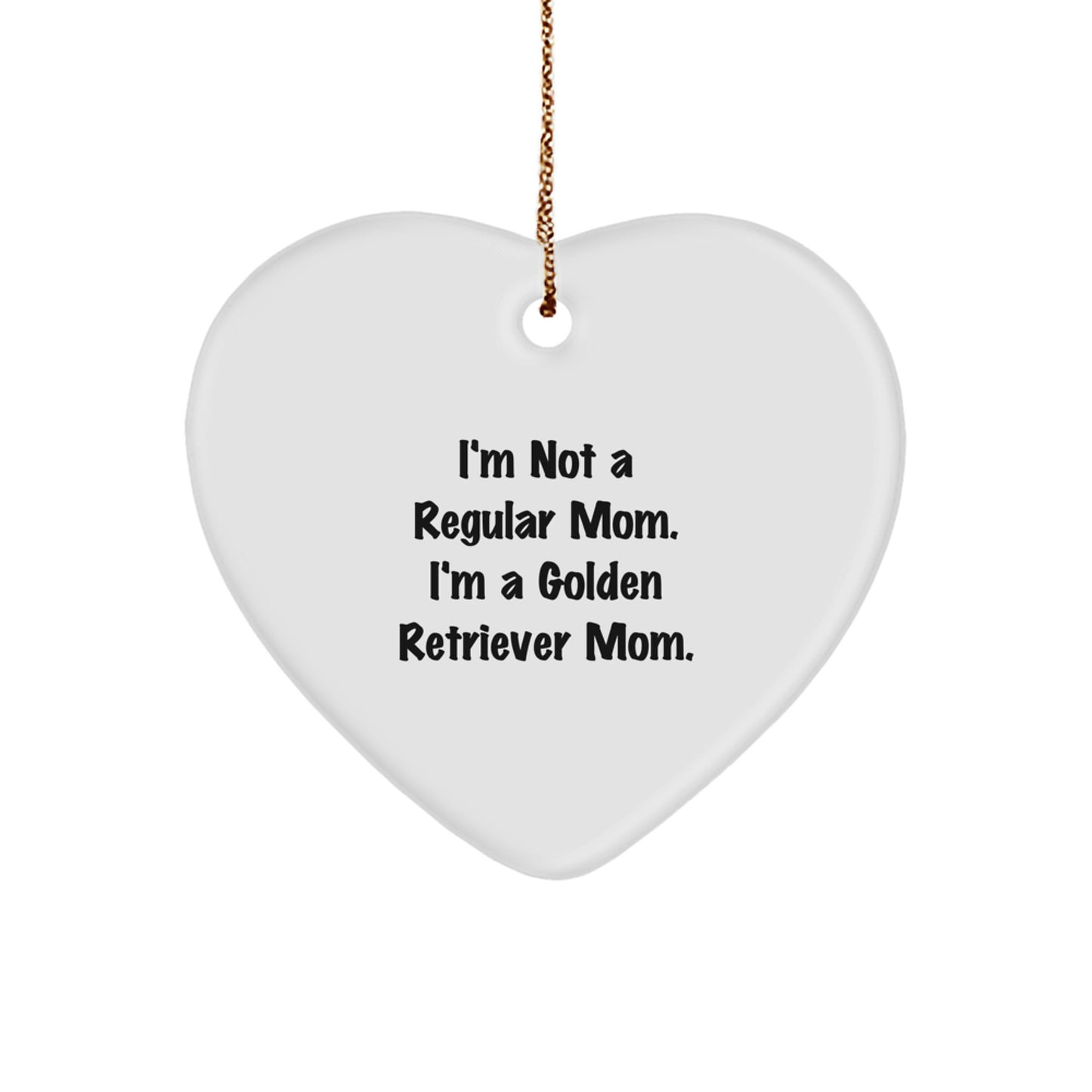 Funny Golden Retriever Mom Gifts from Men to Women, Golden Retriever Dog Christmas Unique Ornaments, Heart Shaped Quote Decor - Image 1