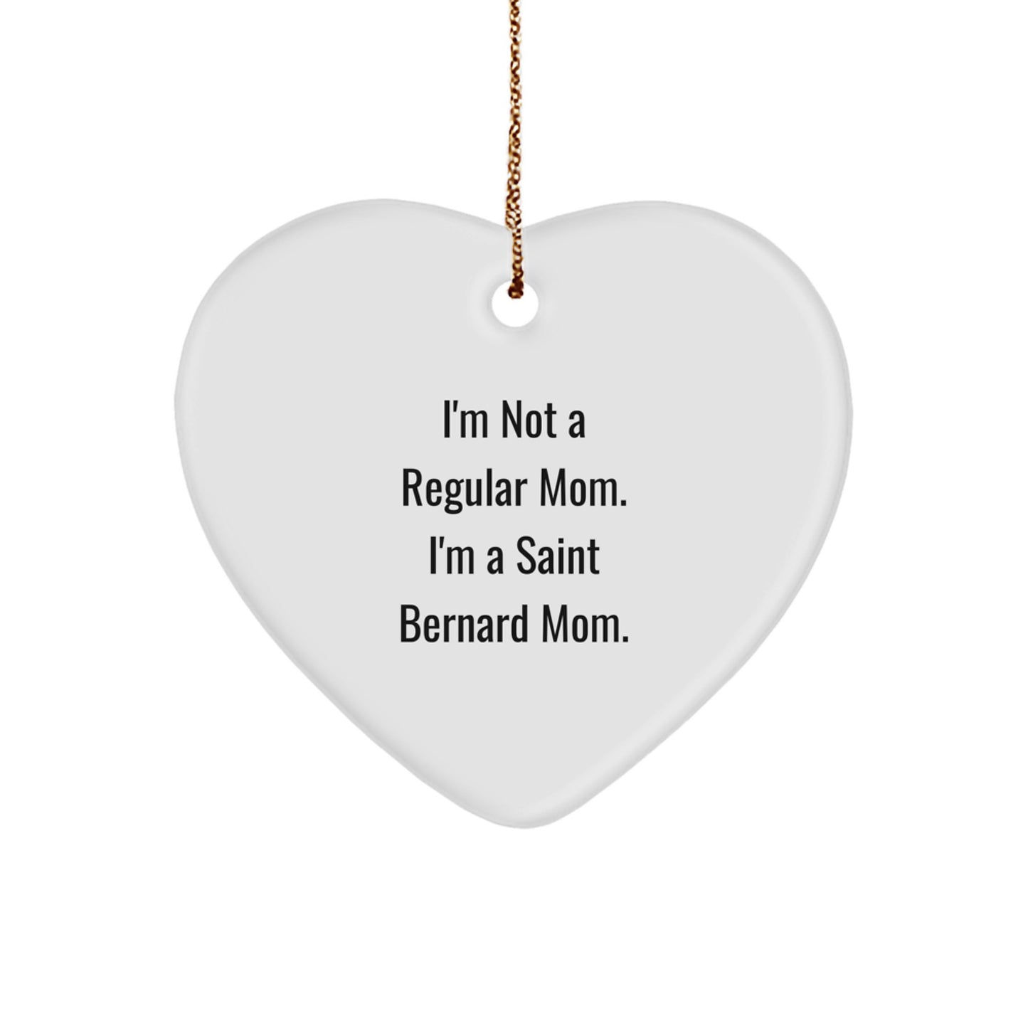 Saint Bernard Dog Mom Funny Heart Ornament Gifts from Family for Christmas Unique - Image 1
