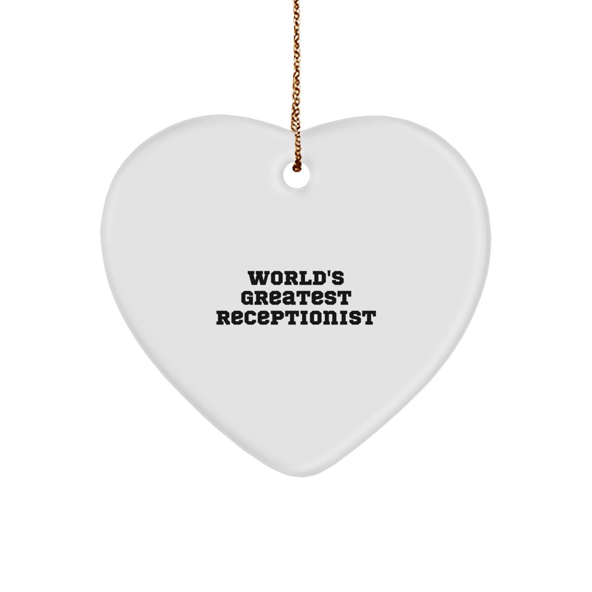 Funny World's Greatest Receptionist Heart Ornament Gifts from Men to Coworkers for Christmas Unique Office Decorations - Image 1