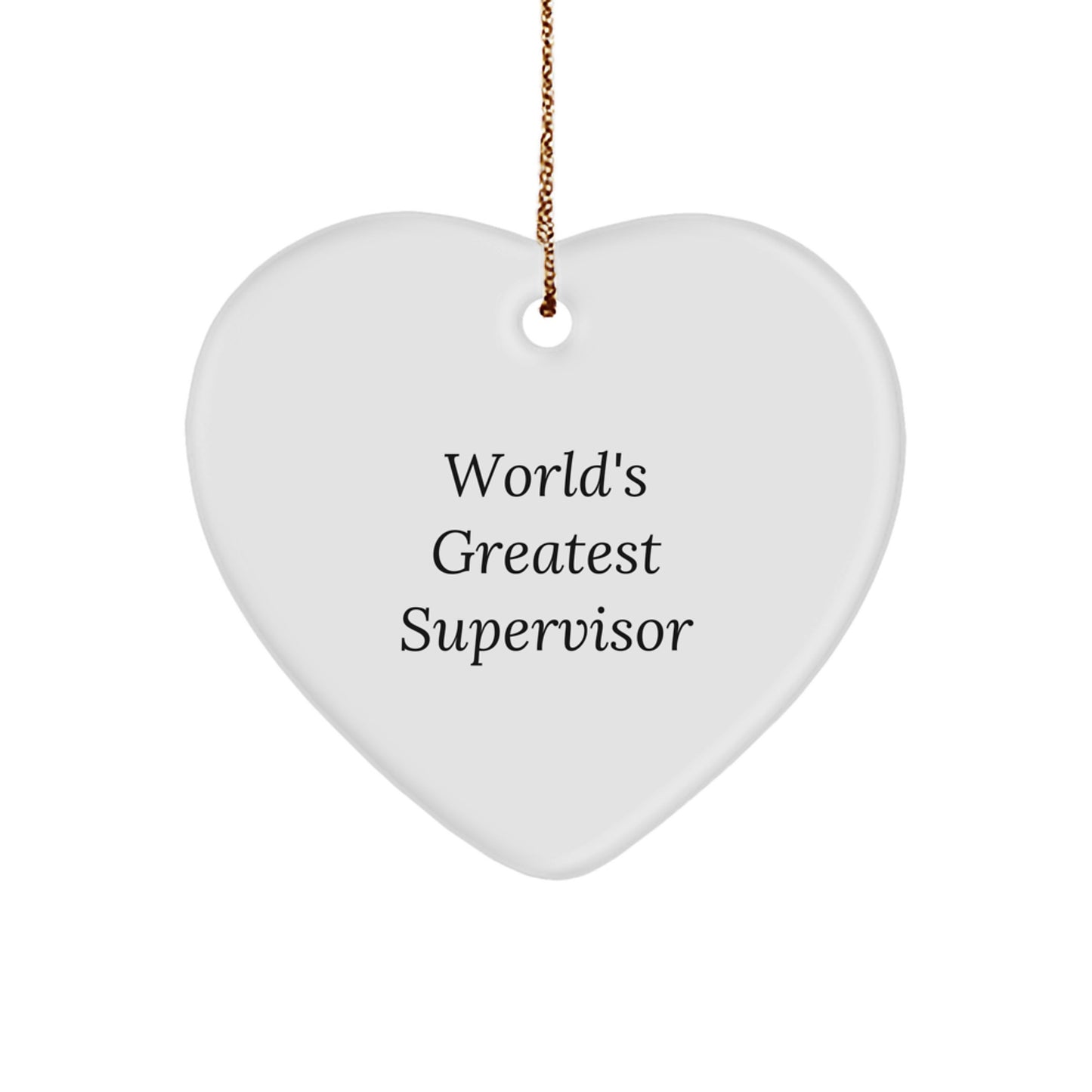 World's Greatest Supervisor Heart Ornament, Supervisor Gifts for Him, Her, Friends, Family, Gifts from Men, Women, Coworkers, Perfect for Christmas - Image 1