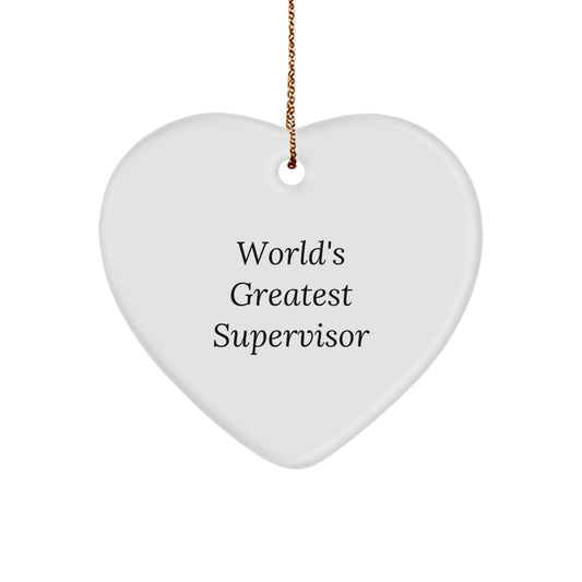 World's Greatest Supervisor Heart Ornament, Supervisor Gifts for Him, Her, Friends, Family, Gifts from Men, Women, Coworkers, Perfect for Christmas - Image 1